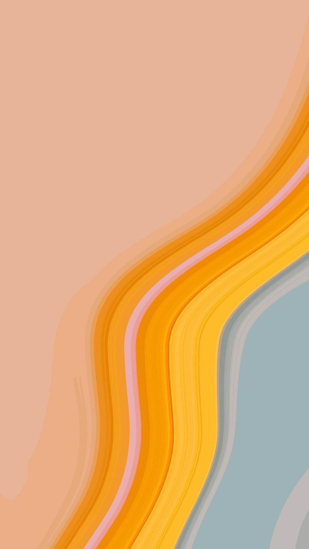 Pastel Orange Aesthetic, peach orange, blue, Full HD Phone Wallpaper
