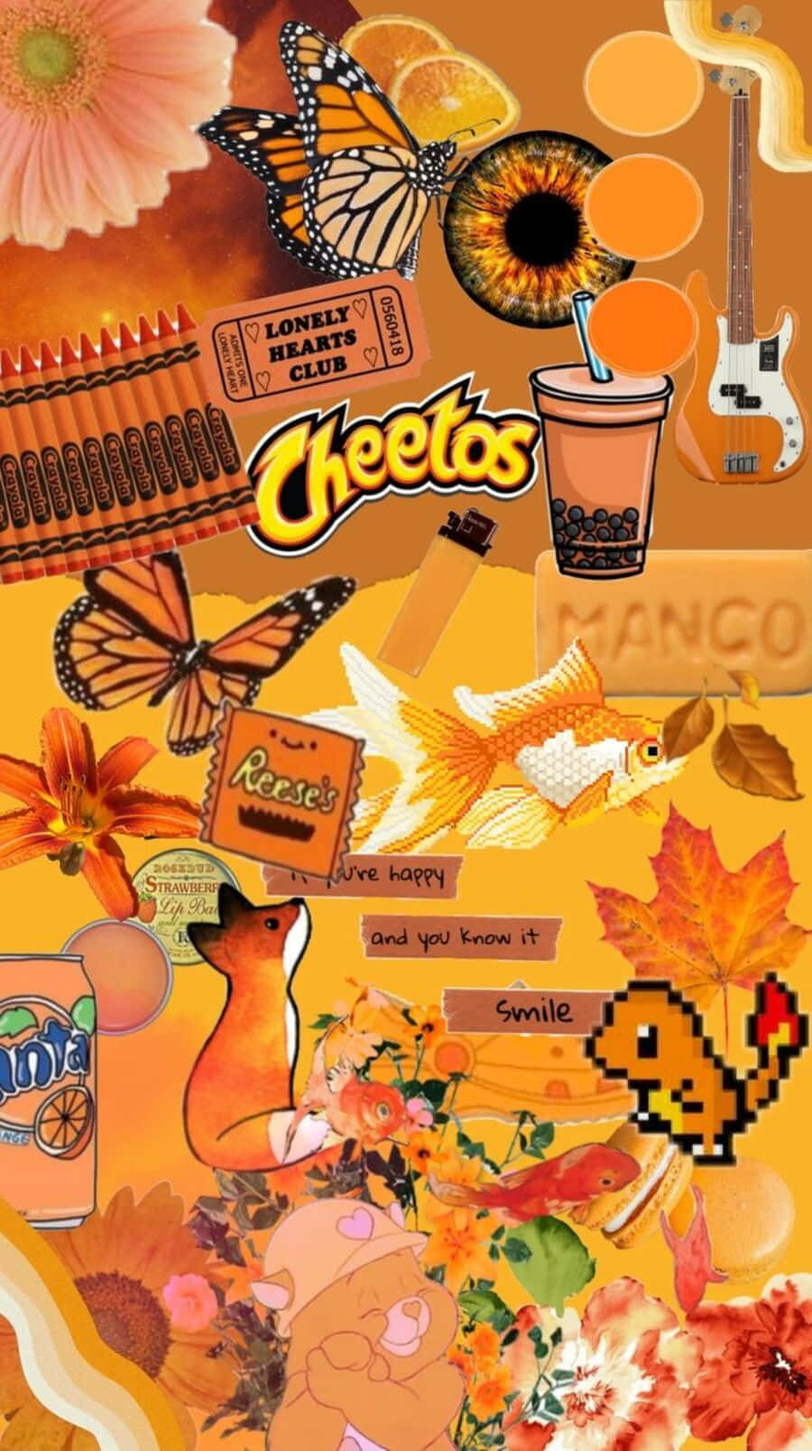 vintage orange aesthetic, orange, yellow, HD Phone Wallpaper