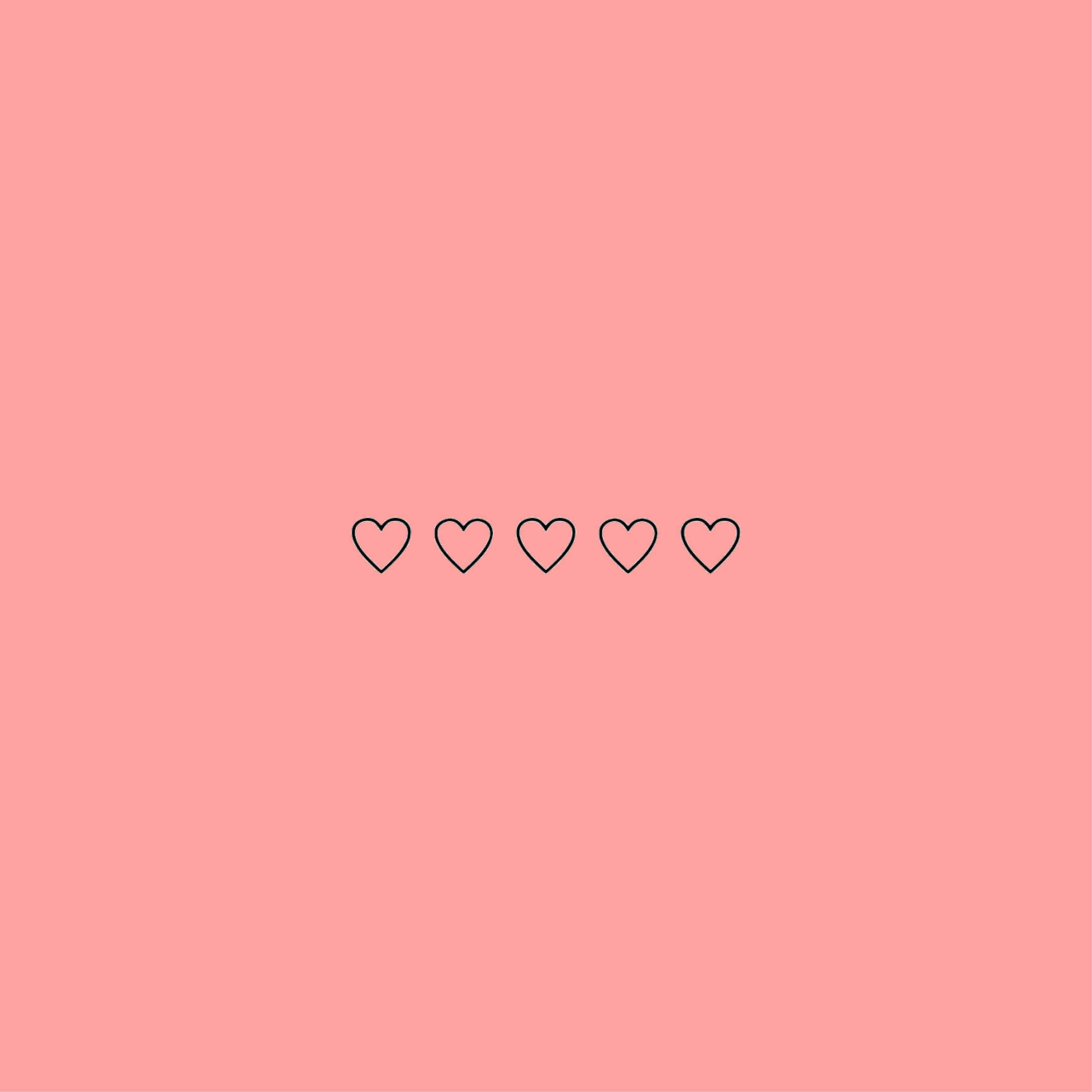 pastel peach aesthetic, soft pink background, minimalist black outlined hearts, 2K Desktop Wallpaper
