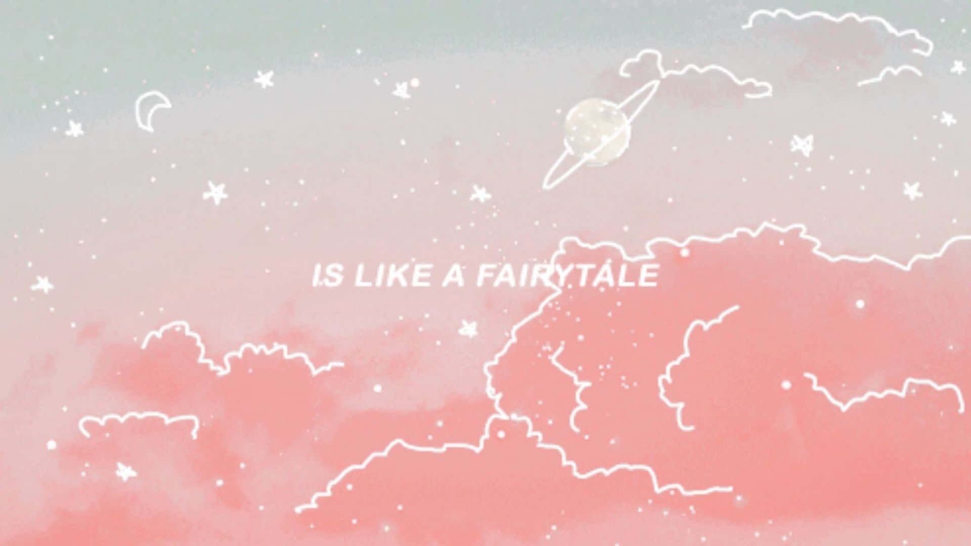 pastel peach aesthetic, watercolor sky, pink clouds, Full HD Desktop Wallpaper