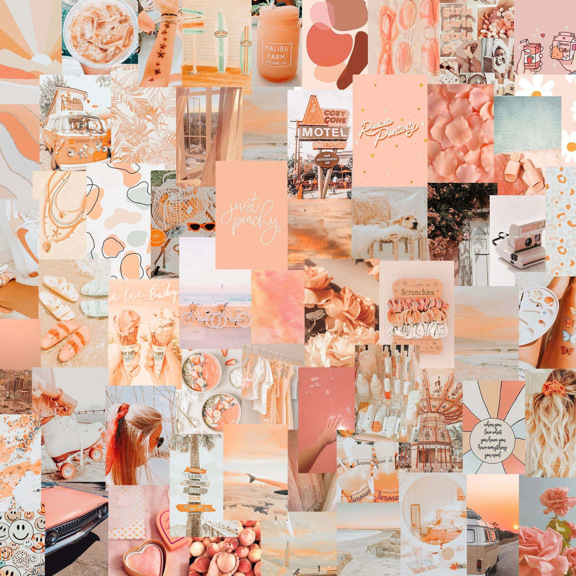 orange peach aesthetic, peach-toned, vintage vans, Full HD Desktop Wallpaper