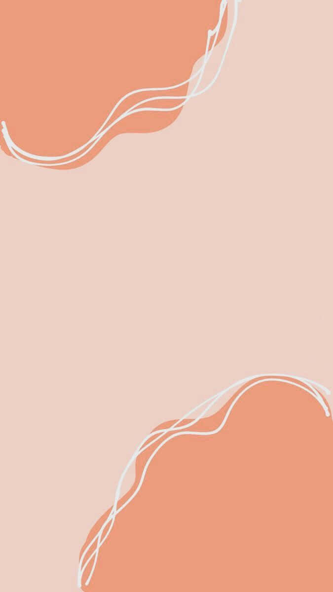 Pastel Peach Aesthetic, white wavy line, soft peach, SD Phone Wallpaper