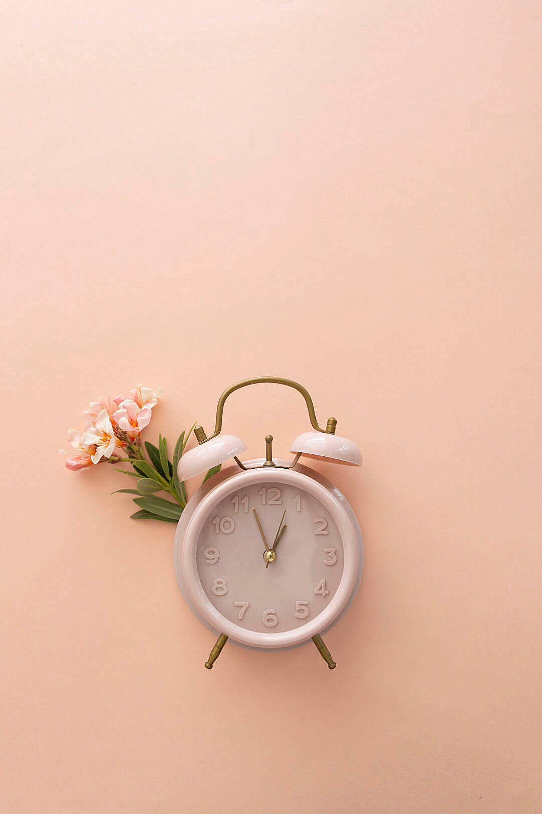 Pastel Phone Clock, pastel pink, brass bells, HD Phone Wallpaper