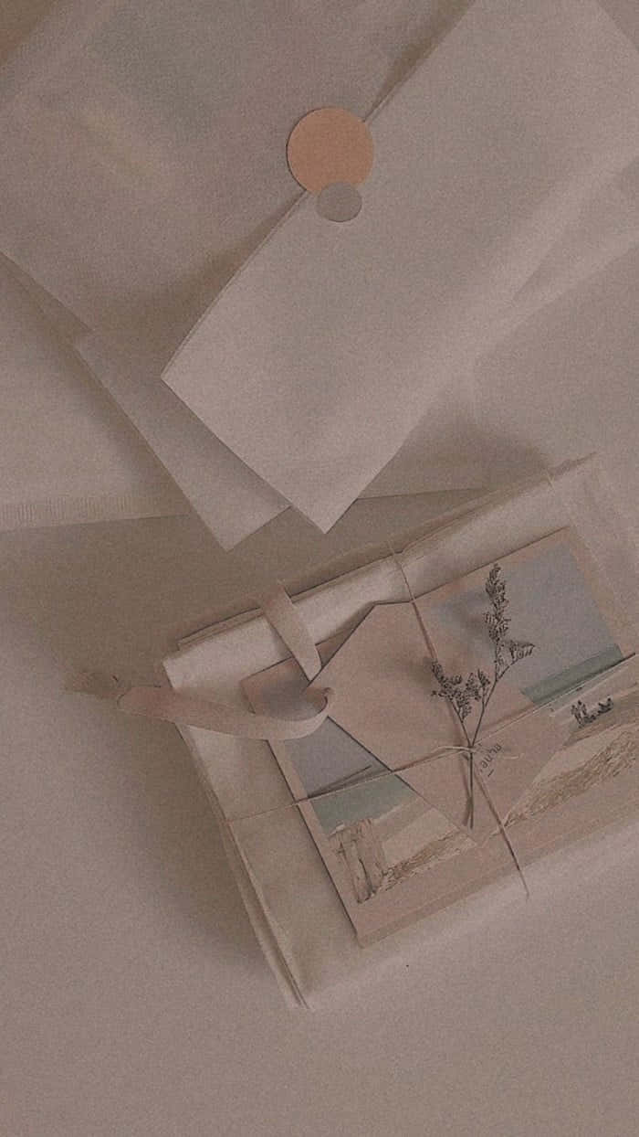 pastel brown, beige gift box, twine, SD Phone Wallpaper