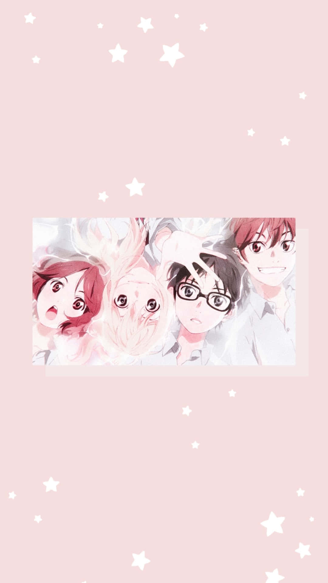 Pastel Pink Aesthetic Anime, soft pink background, white stars, Full HD Phone Wallpaper