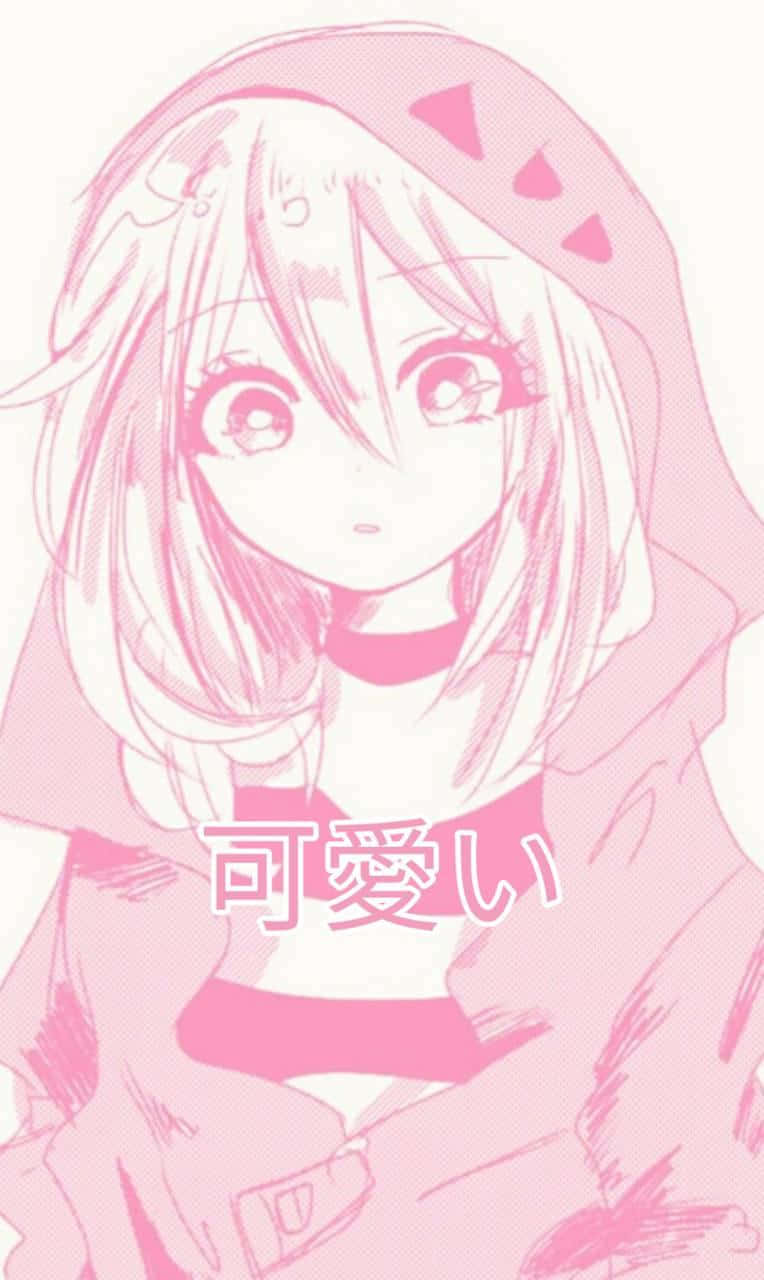 pastel pink aesthetic anime, anime girl, large eyes, HD Phone Wallpaper