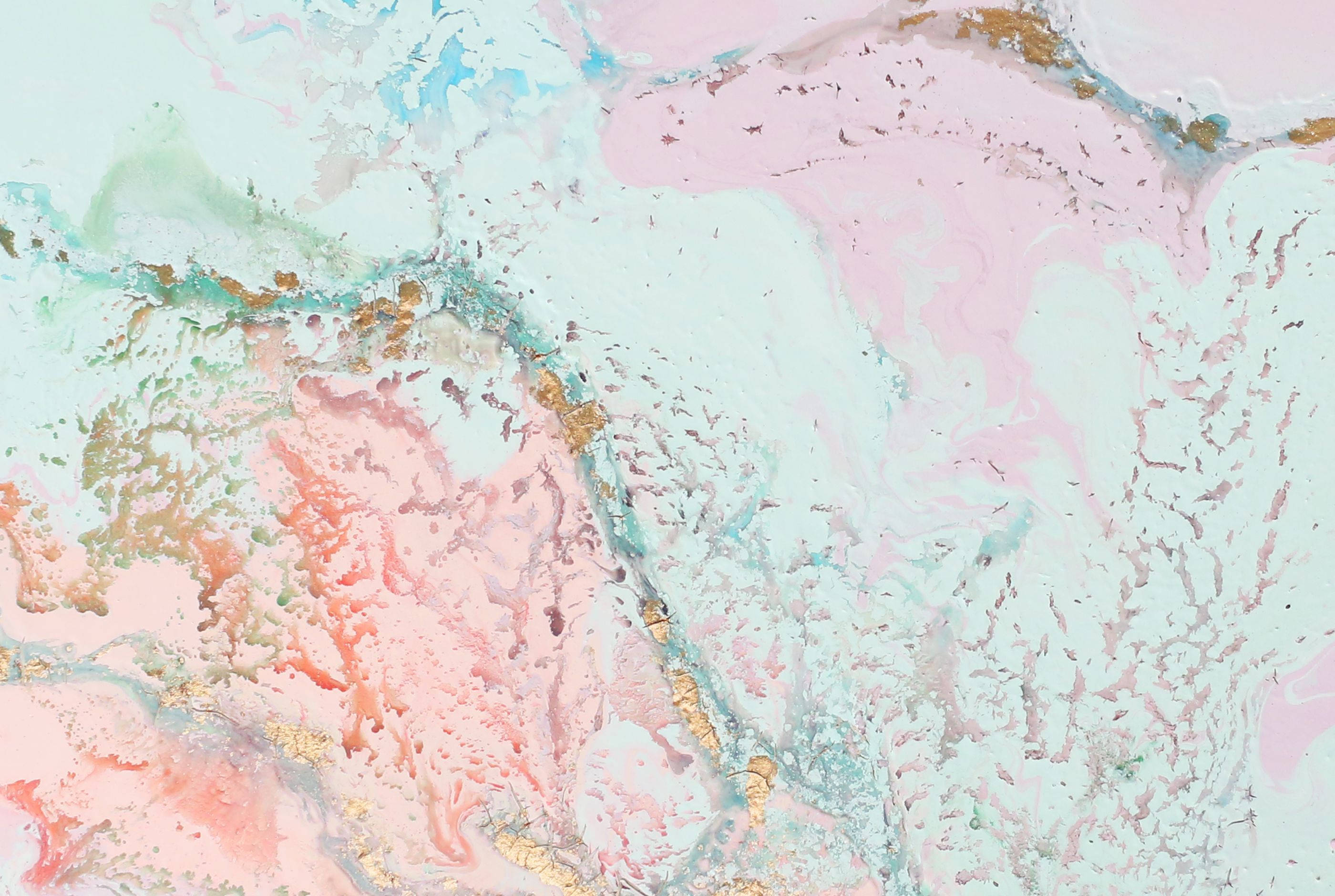 pastel pink, pastel peach, pastel mint, 2K Desktop Wallpaper