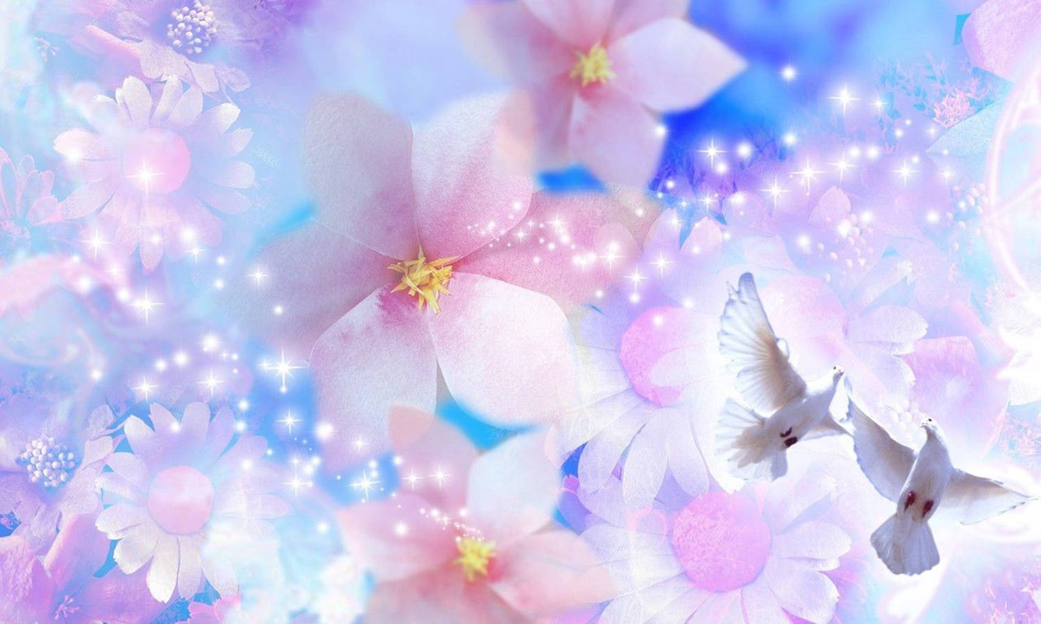 floral fantasy, pastel colors, soft pastel flowers, HD Desktop Wallpaper