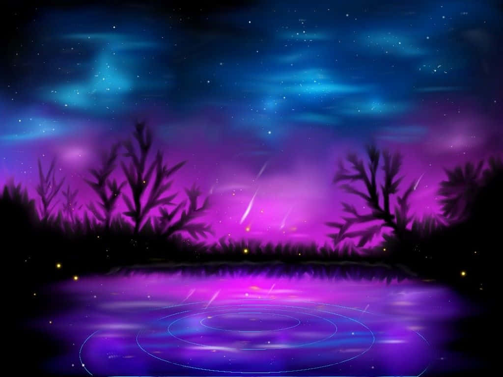 pastel pink and purple, twilight scene, glowing purple water, SD Desktop Wallpaper