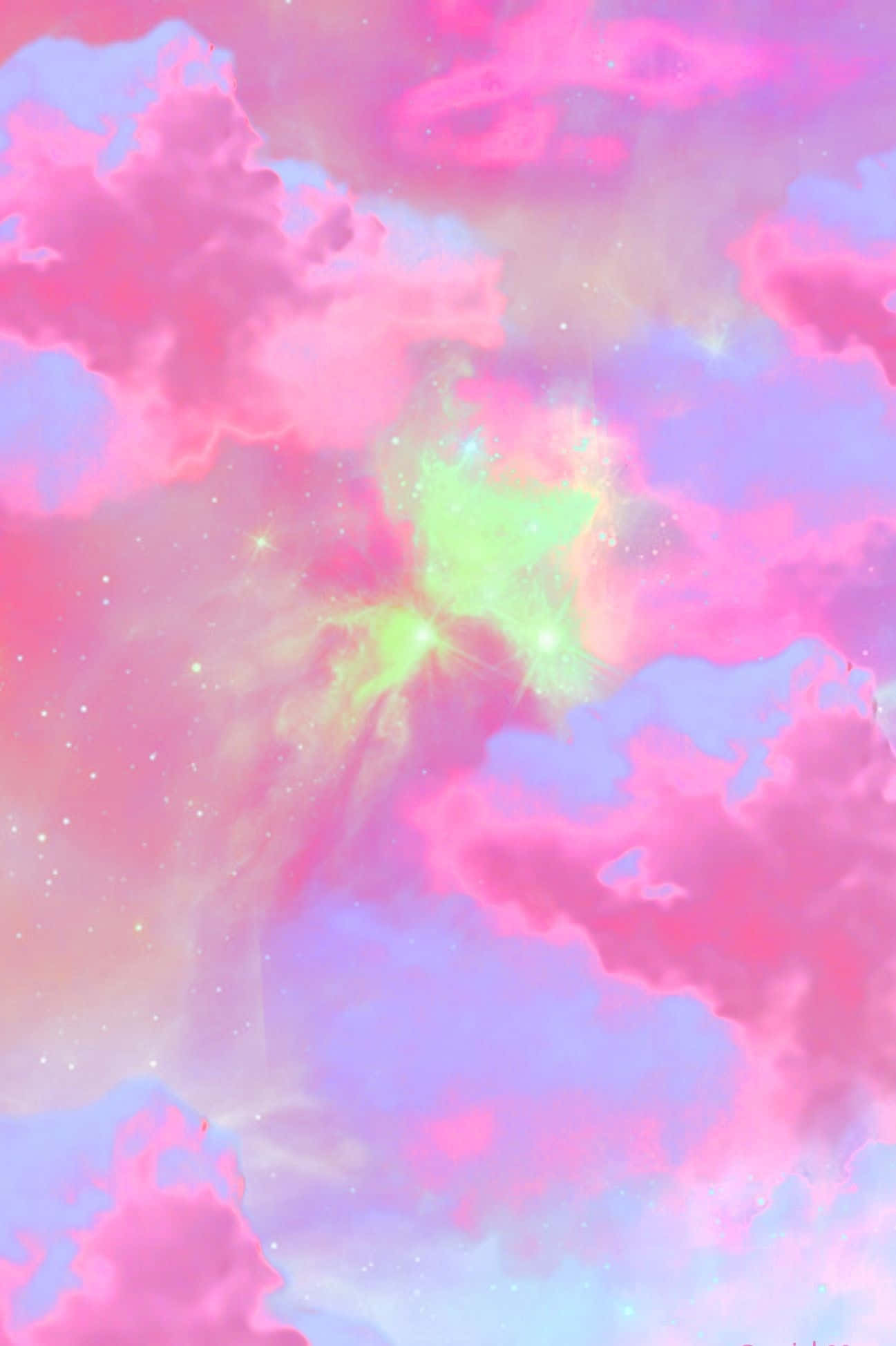 pastel pink, purple, cosmic nebula, Full HD Phone Wallpaper