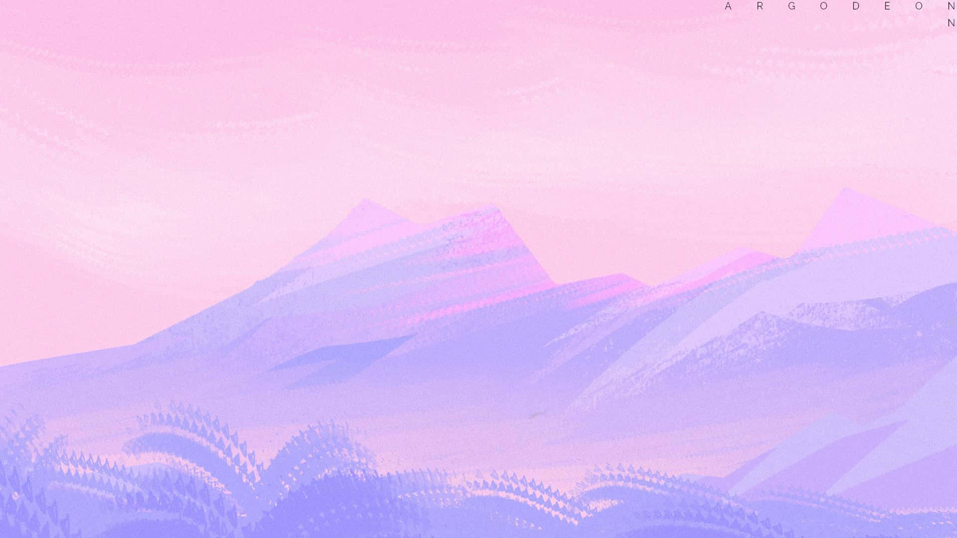 pastel pink, lavender, mountains, Full HD Desktop Wallpaper