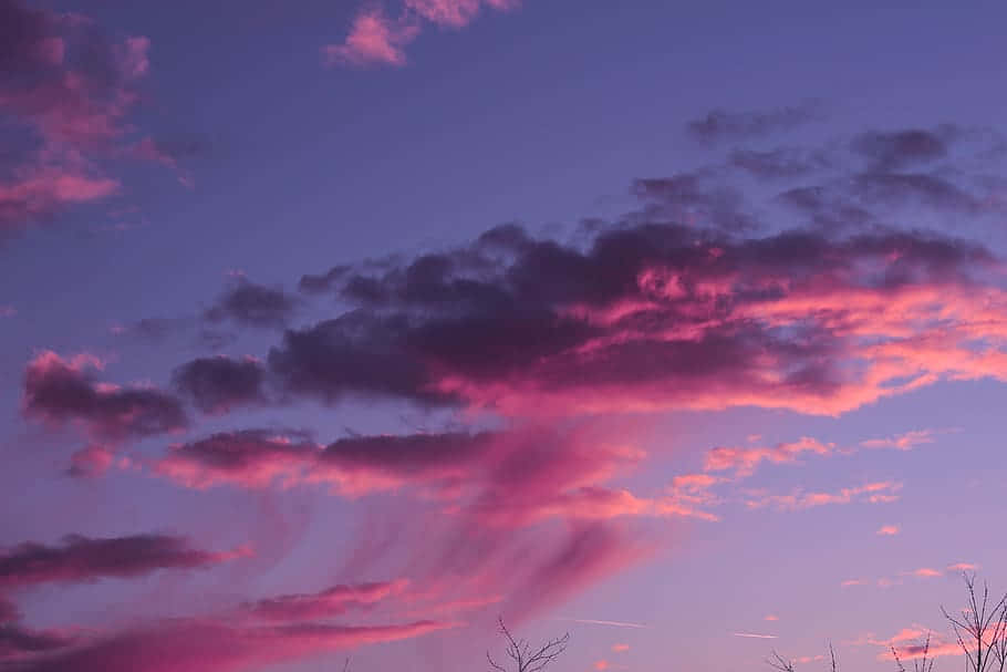 pastel pink and purple, twilight sky, vibrant pink and purple clouds, SD Desktop Wallpaper