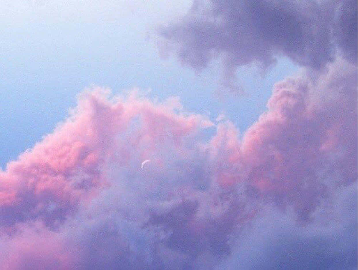 pastel pink, pastel purple, crescent moon, SD Desktop Wallpaper