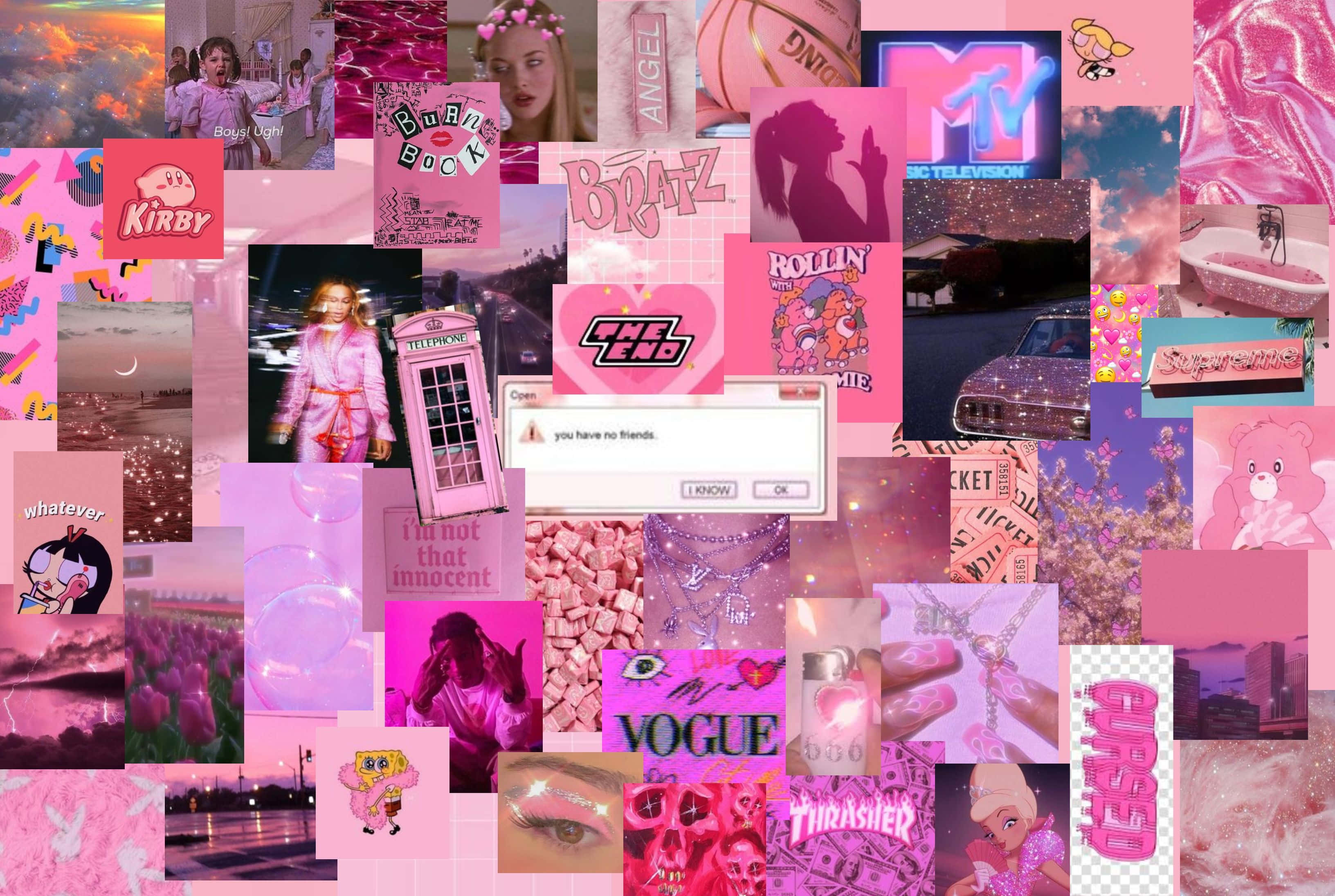 pastel pink, purple, floral pattern, 2K Desktop Wallpaper