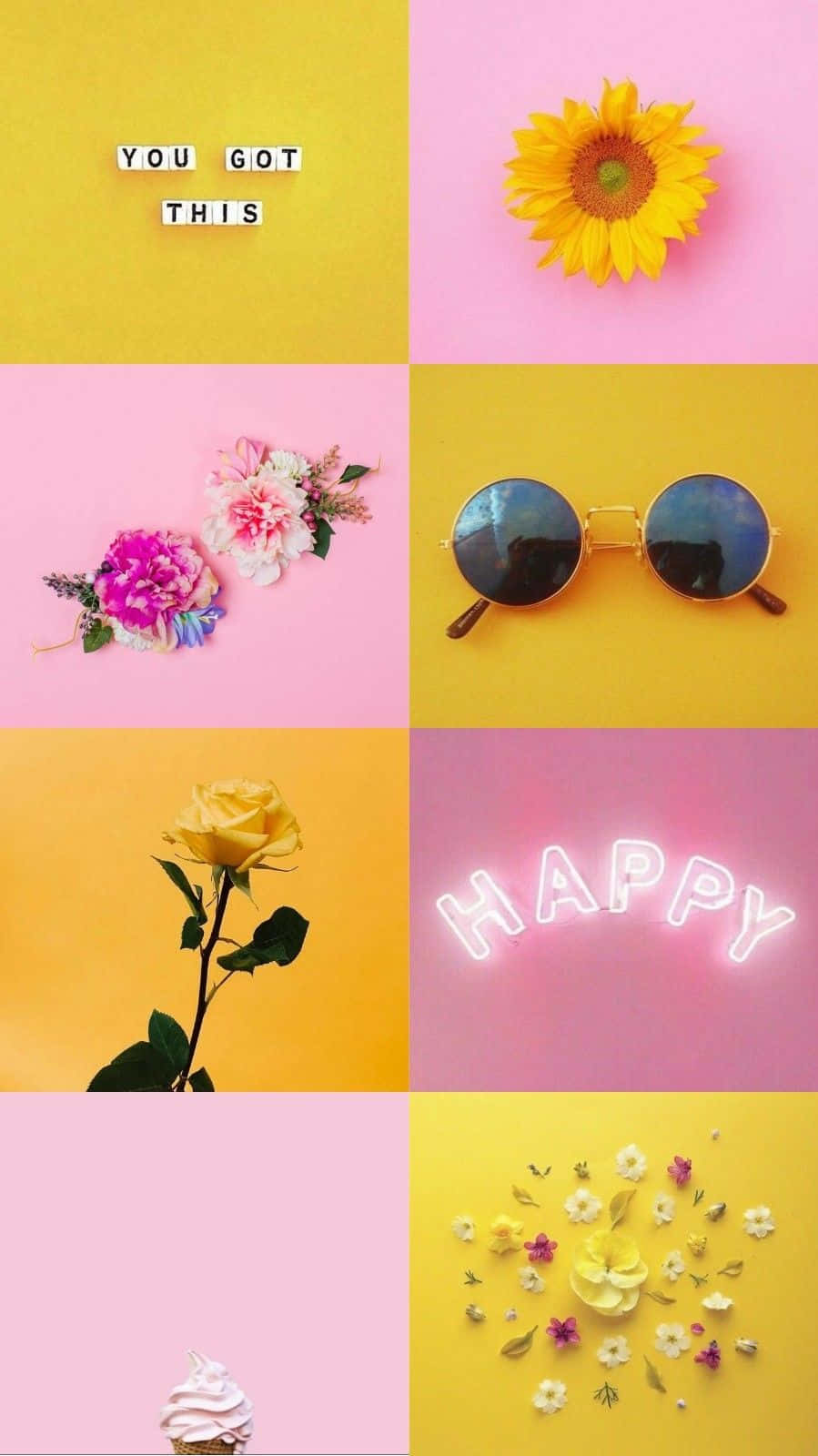 pastel pink, pastel yellow, flowers, HD Phone Wallpaper