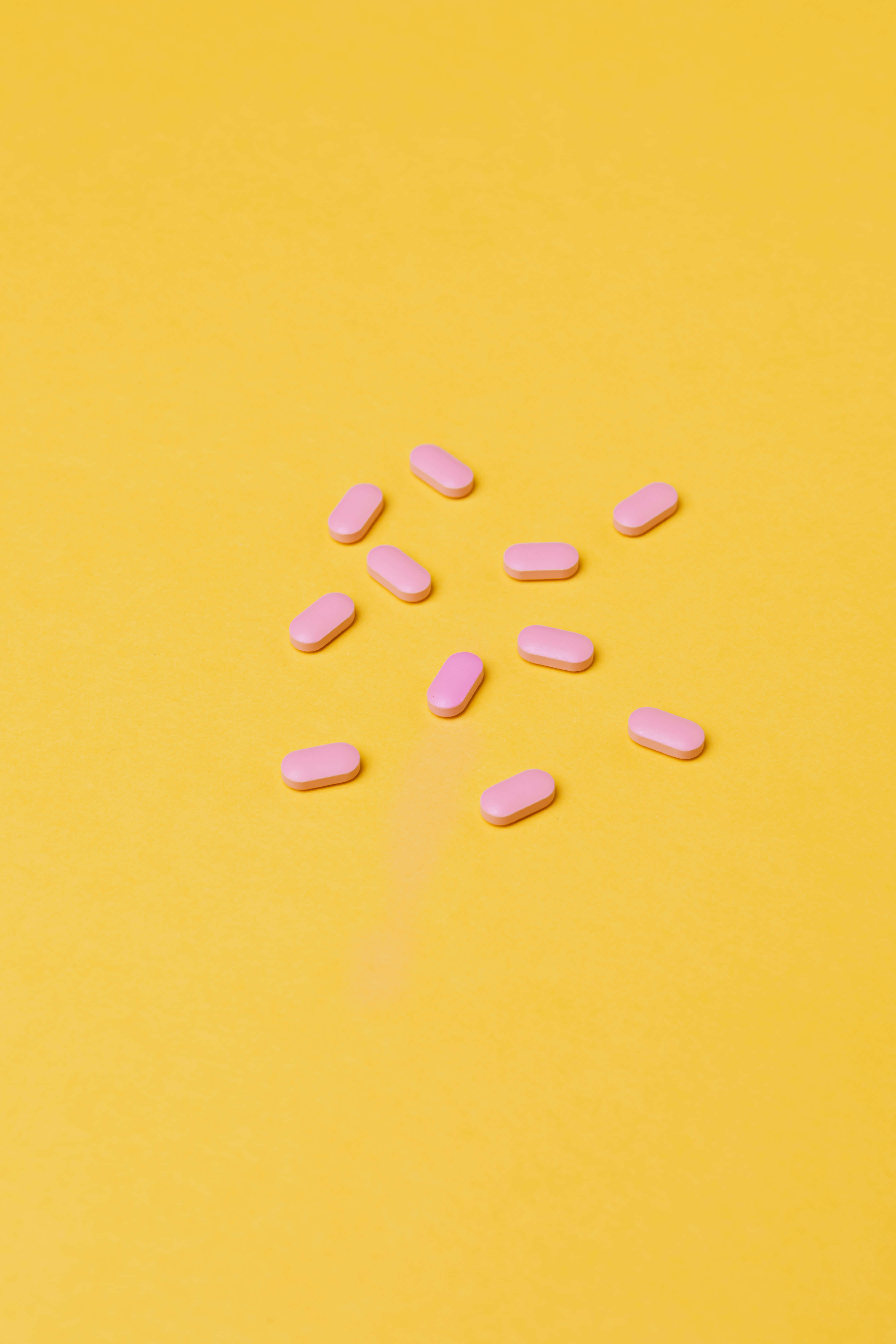 pastel pink, yellow, oval pills, 5K Phone Wallpaper