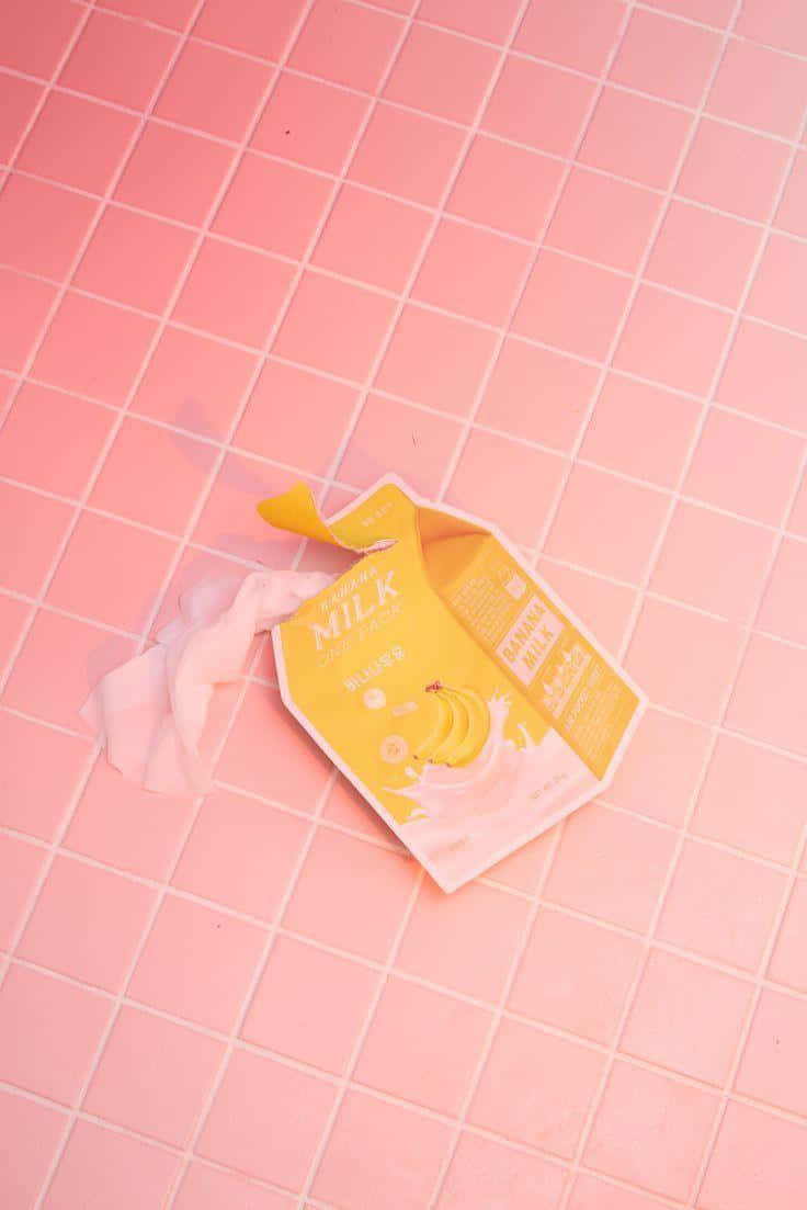 pastel pink, pastel yellow, banana milk carton, SD Phone Wallpaper
