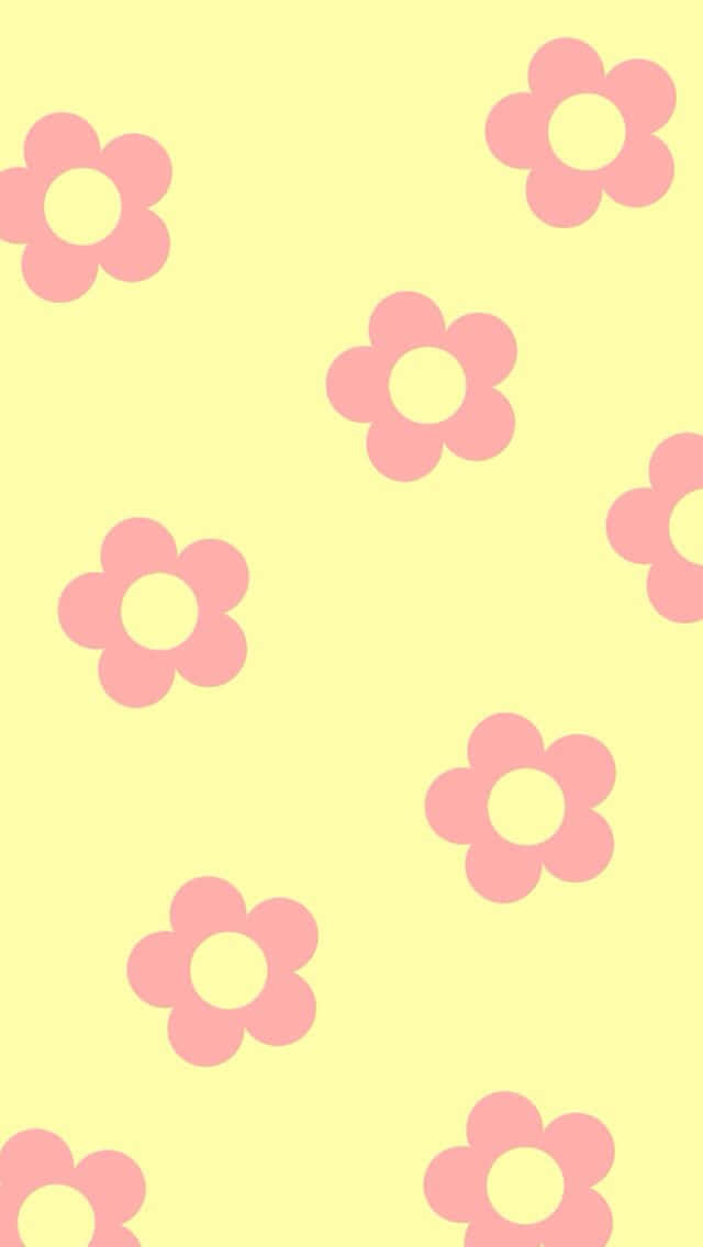 pastel pink, yellow, pastel pink flowers, SD Phone Wallpaper