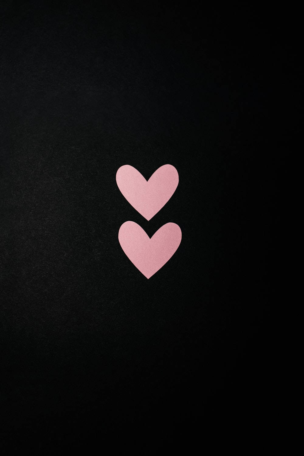 pastel pink heart, black background, soft pink paper hearts, HD Phone Wallpaper