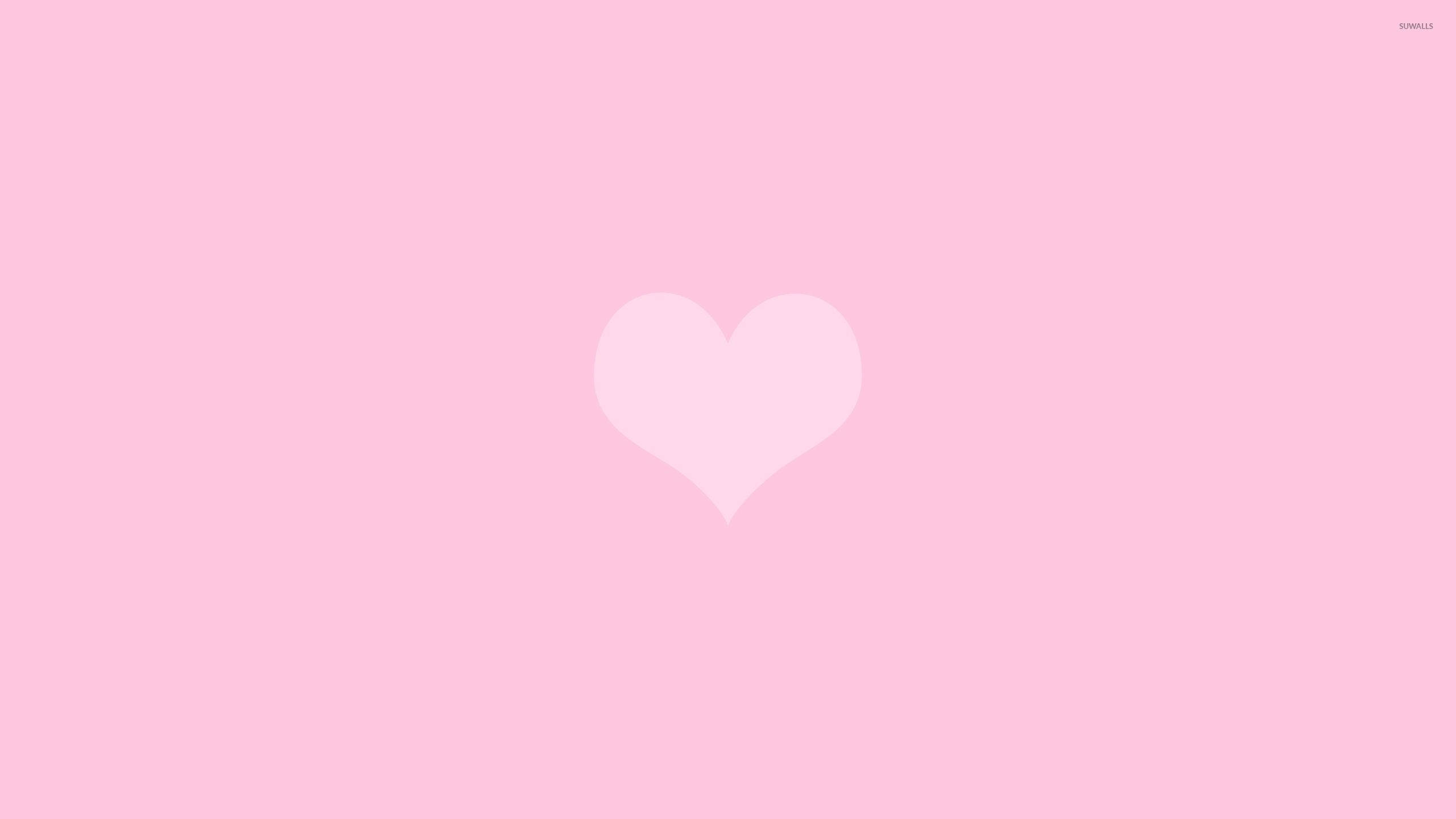 minimalist, pastel pink heart, light pink heart, 2K Desktop Wallpaper