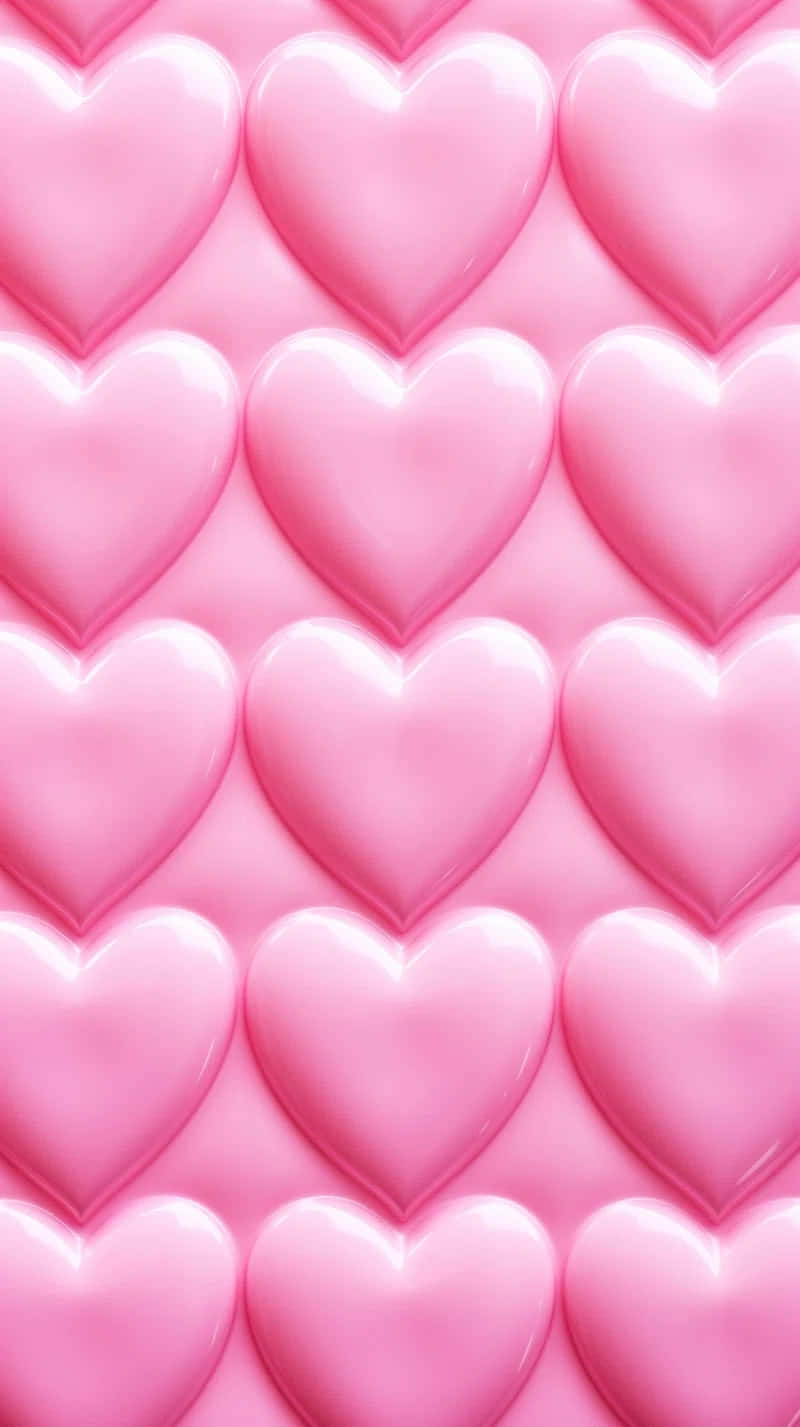 pink heart pattern, glossy pink hearts, seamless pattern, HD Phone Wallpaper