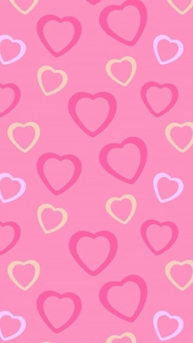 Preppy Pink Hearts Pattern, pink, cream, HD Phone Wallpaper