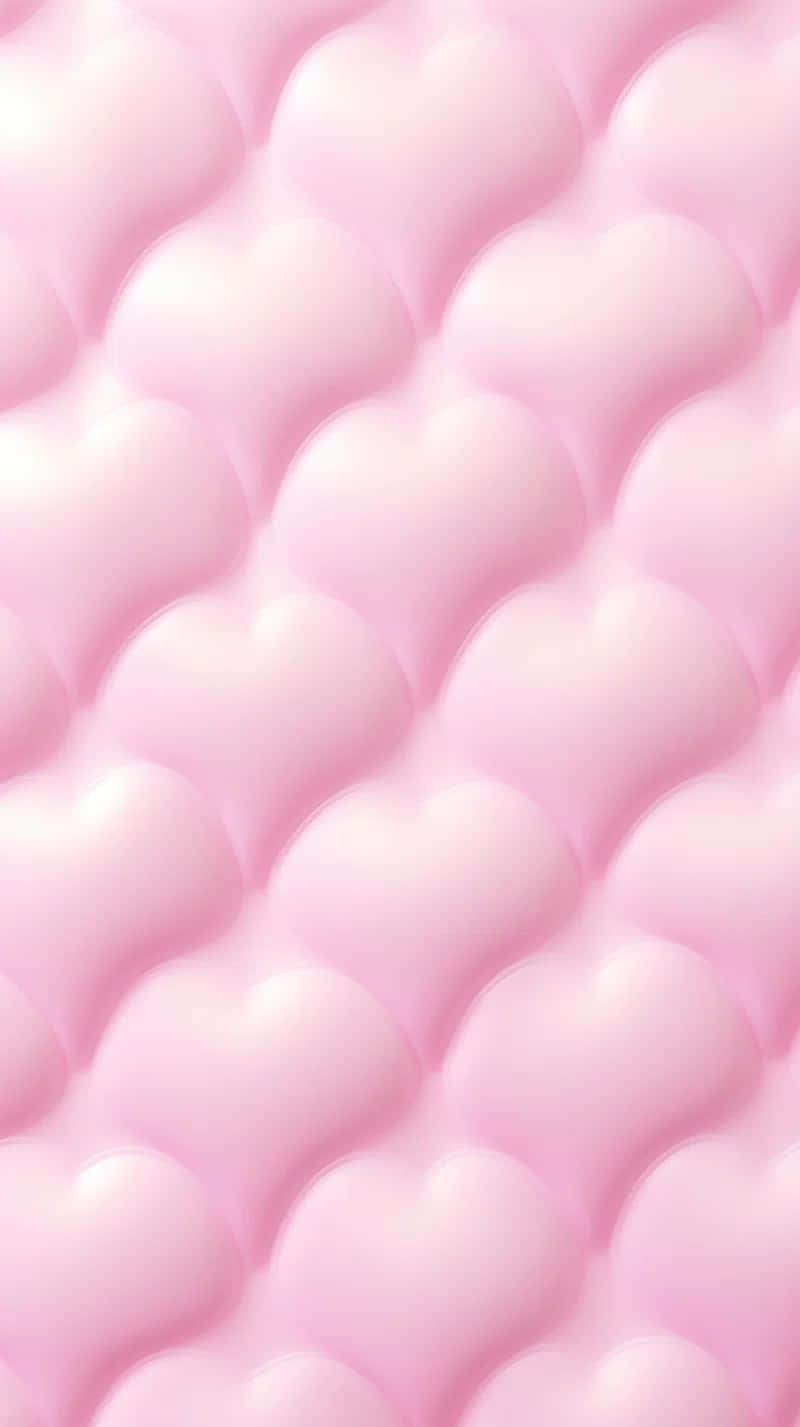 pink puffy heart pattern, glossy heart-shaped tufted cushions, soft pink, HD Phone Wallpaper