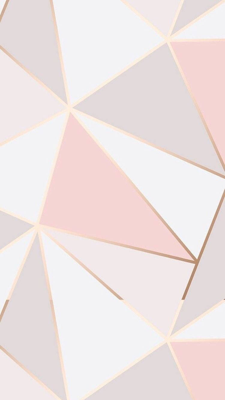 pastel pink iPhone, soft pink beige, white triangles, HD Phone Wallpaper