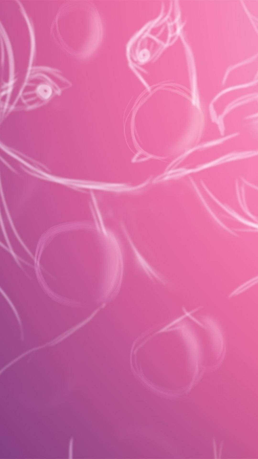 pastel pink iPhone, soft pink gradient, white sketch lines, Full HD Phone Wallpaper