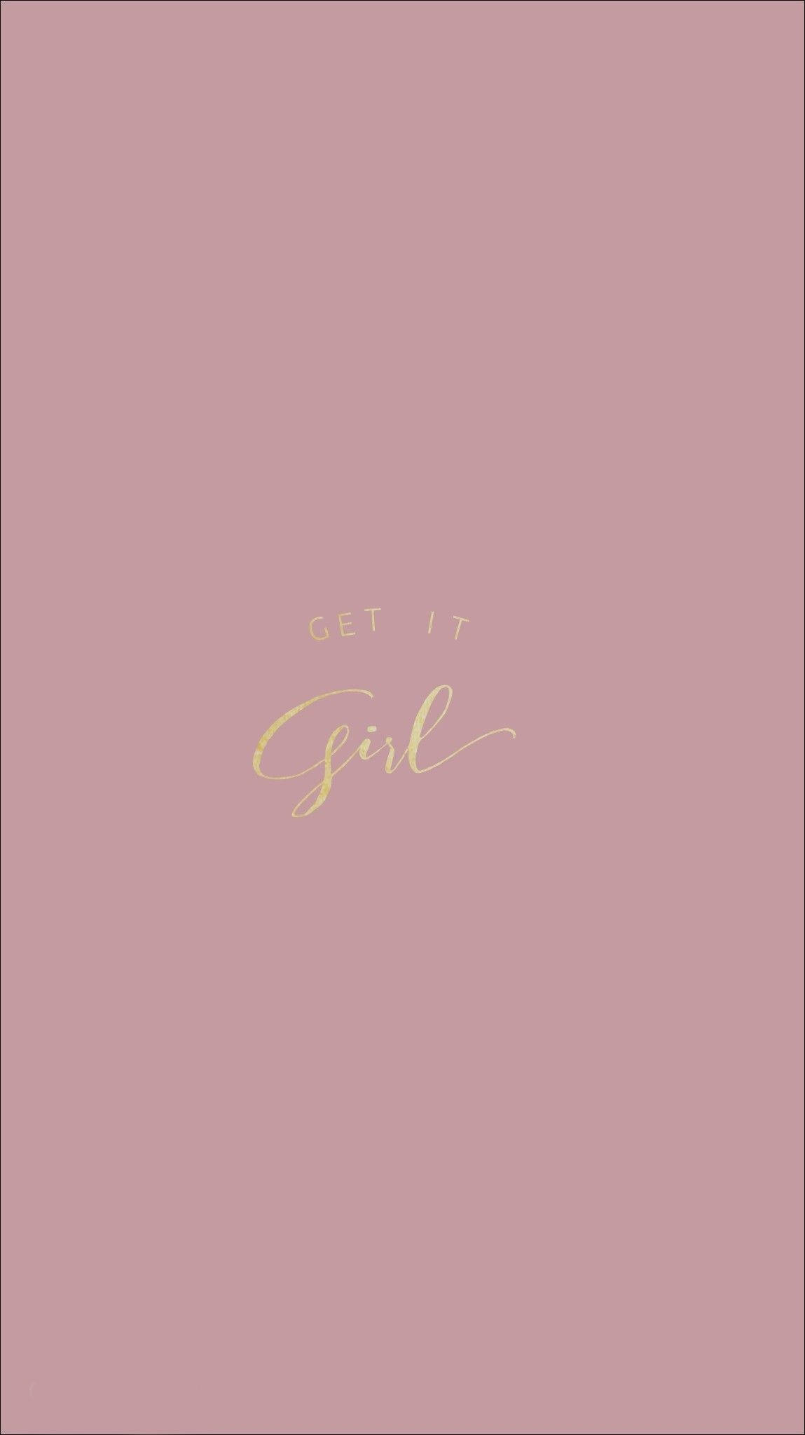 Pastel Pink iPhone, mauve, gold cursive text, Full HD Phone Wallpaper
