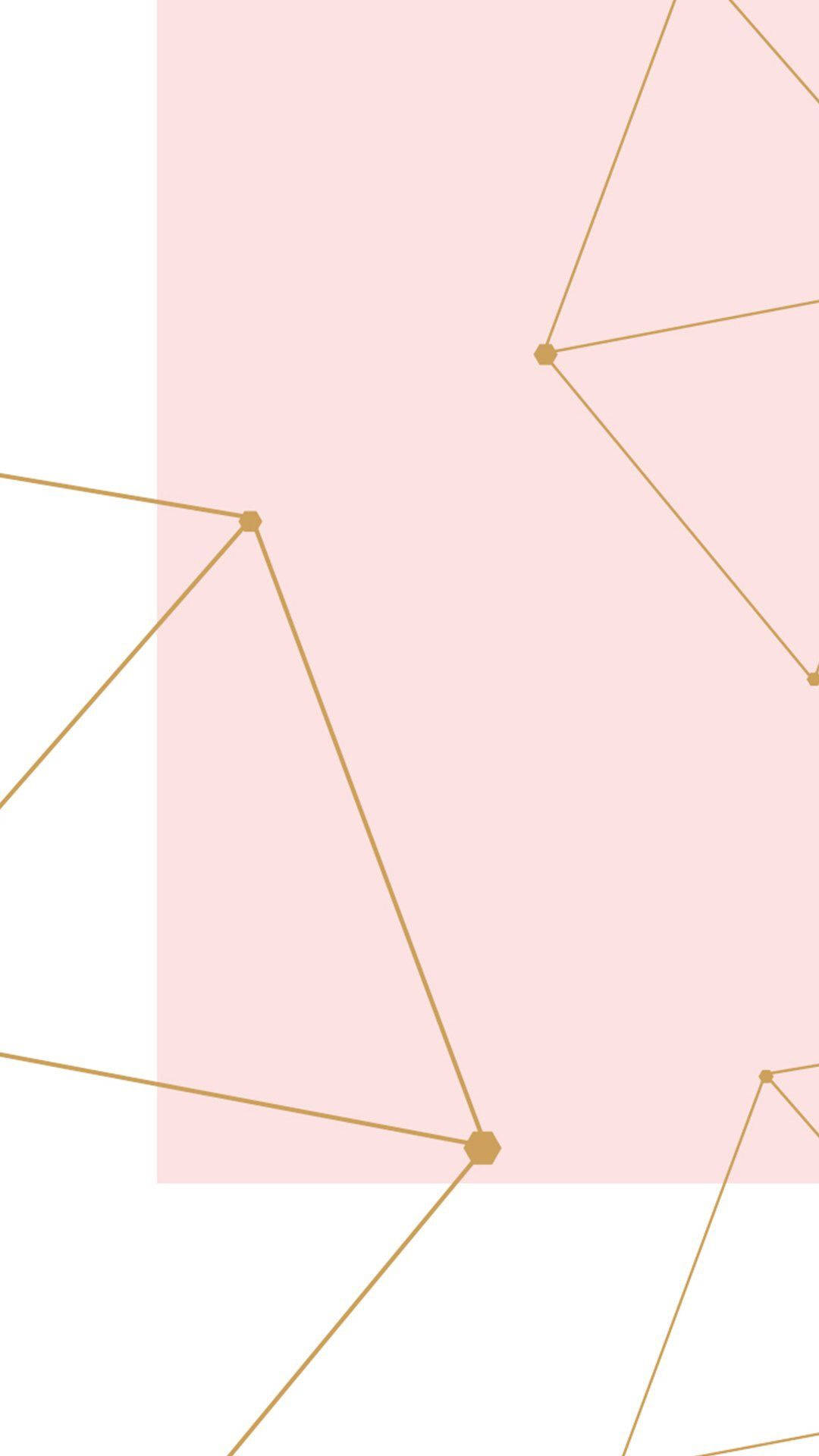 Pastel Pink iPhone, gold lines, dots, Full HD Phone Wallpaper