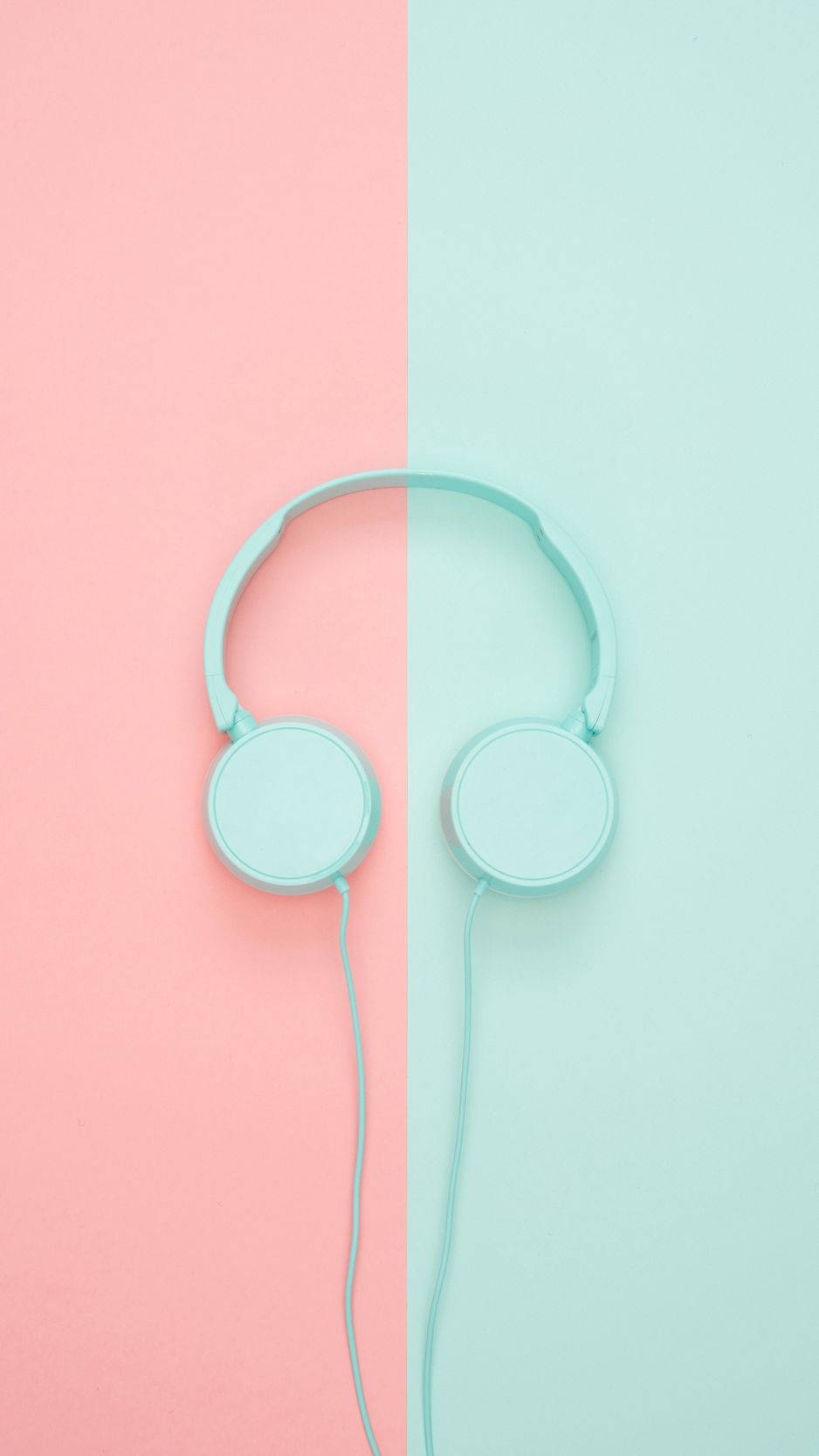 pastel pink iPhone, mint green, minimalist mint headphones, HD Phone Wallpaper