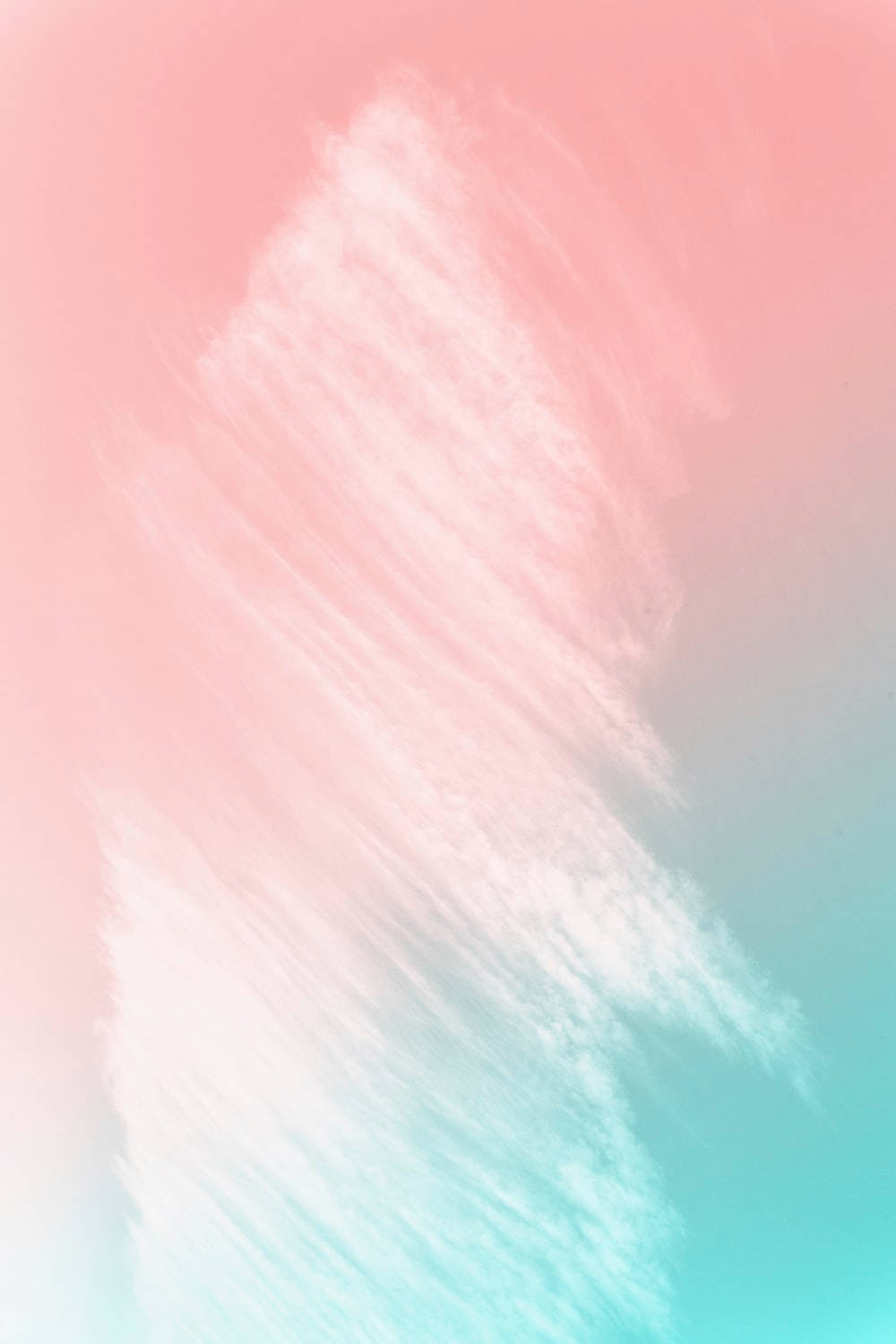 pastel gradient, pink and teal hues, white brushstrokes, HD Phone Wallpaper