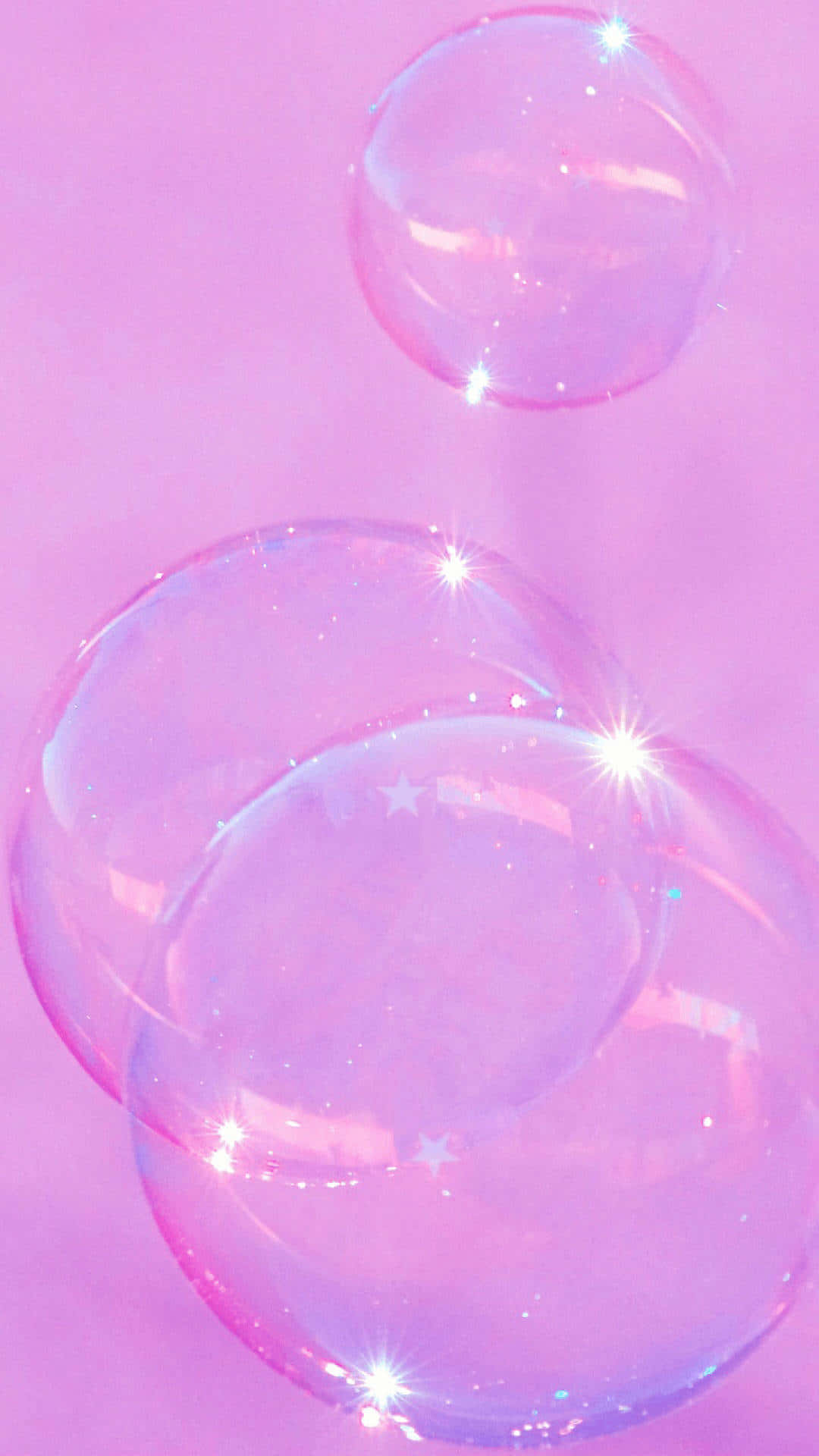 Pastel Purple iPhone, glossy soap bubbles, soft pink background, Full HD Phone Wallpaper