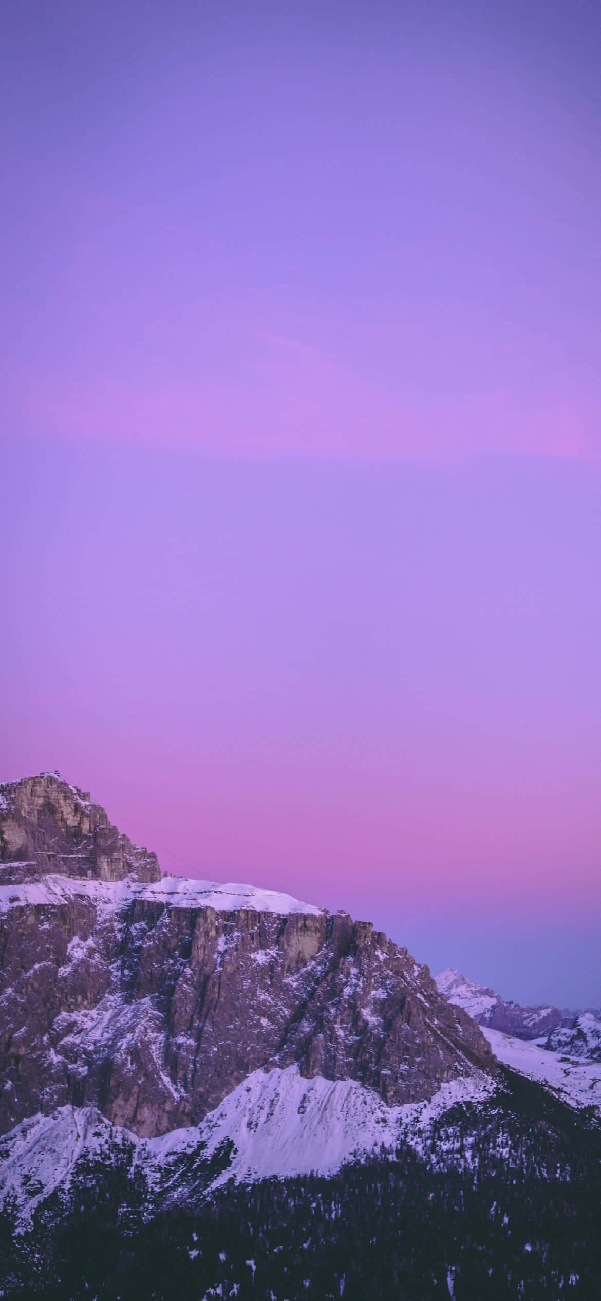 pastel purple, iPhone, snowcapped mountain ridge, Full HD Phone Wallpaper