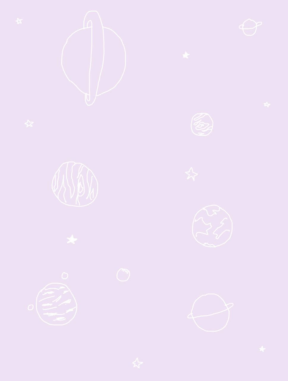 Pastel Purple Tumblr, lavender, white line drawings, HD Phone Wallpaper