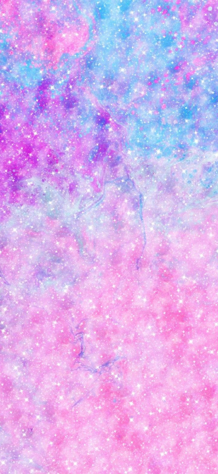 pastel purple, cosmic nebula, glittering pink and blue stars, HD Phone Wallpaper