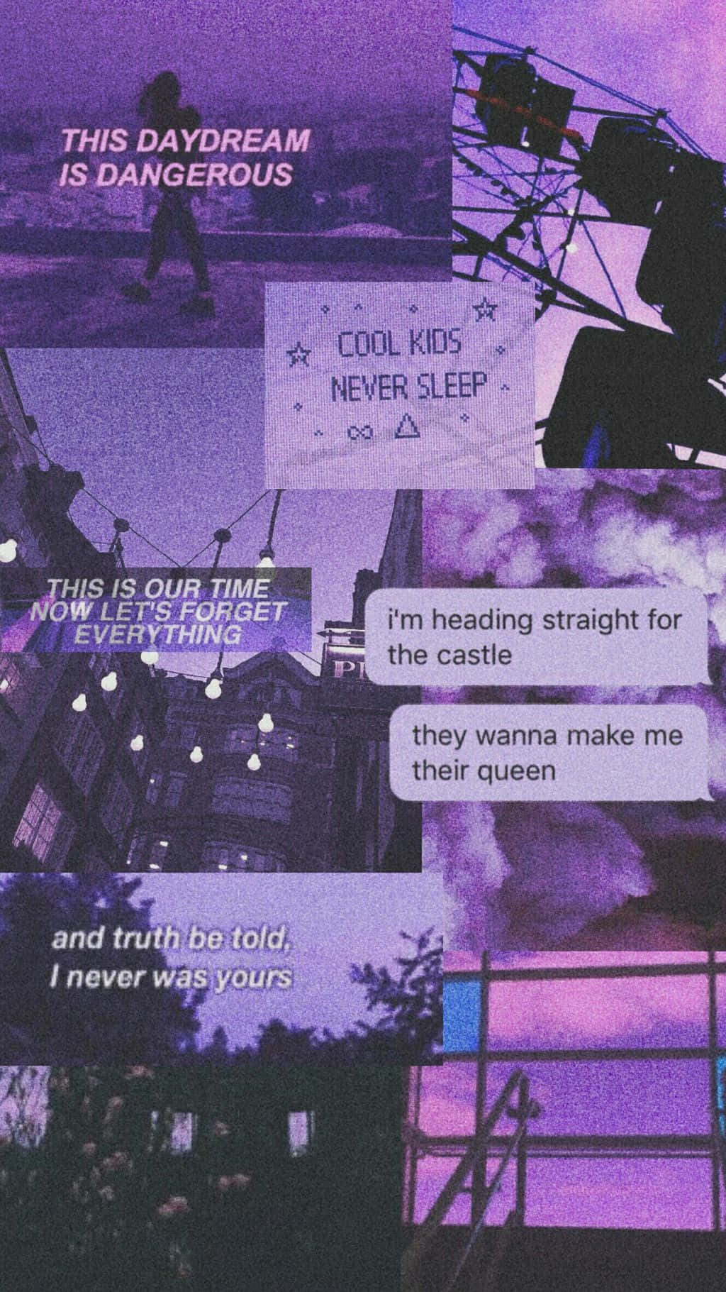 Purple Grunge Tumblr Aesthetic Collage, twilight cityscape, purple-hued, HD Phone Wallpaper