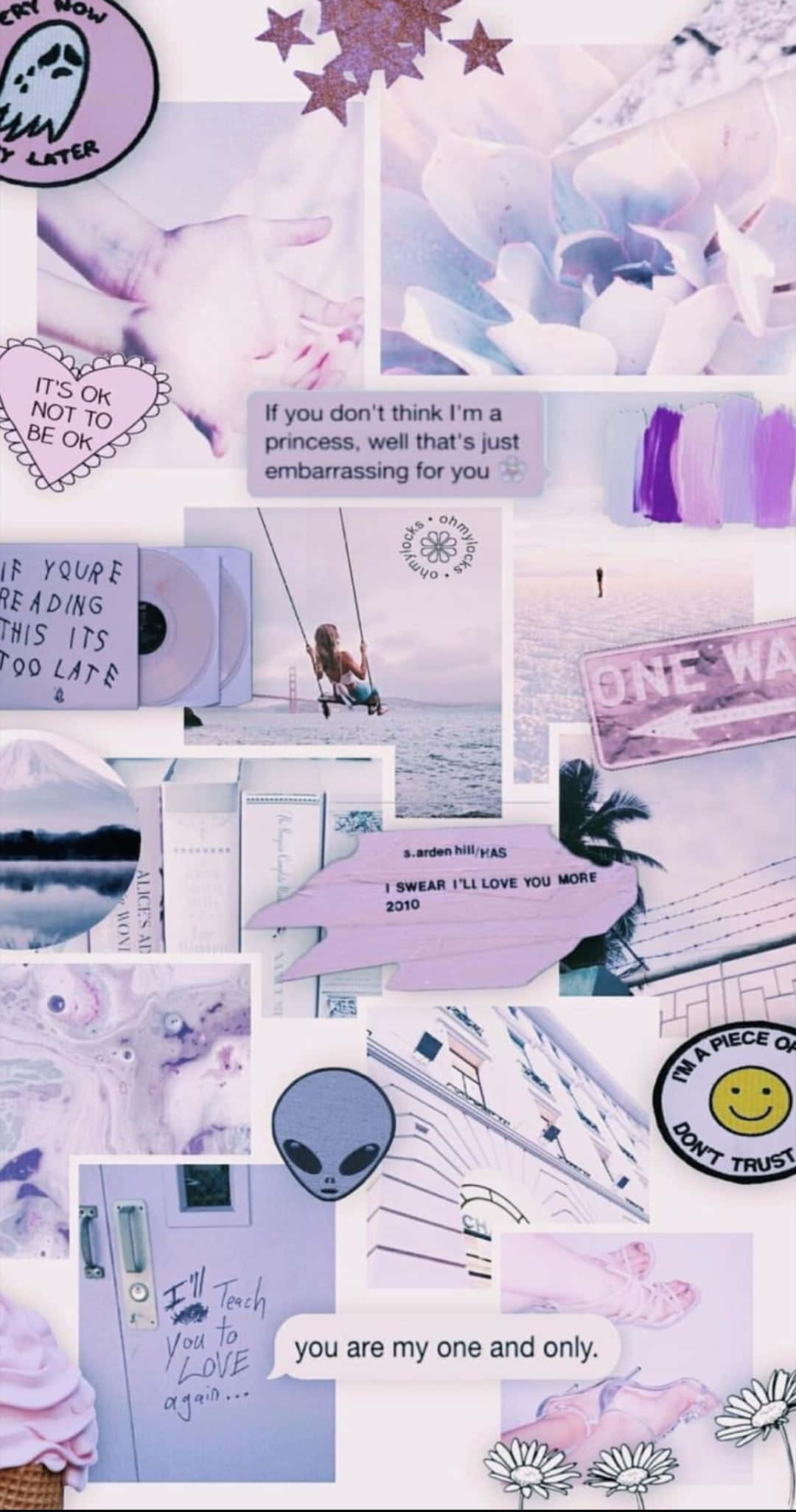 lavender, white, handwritten quotes, Full HD Phone Wallpaper