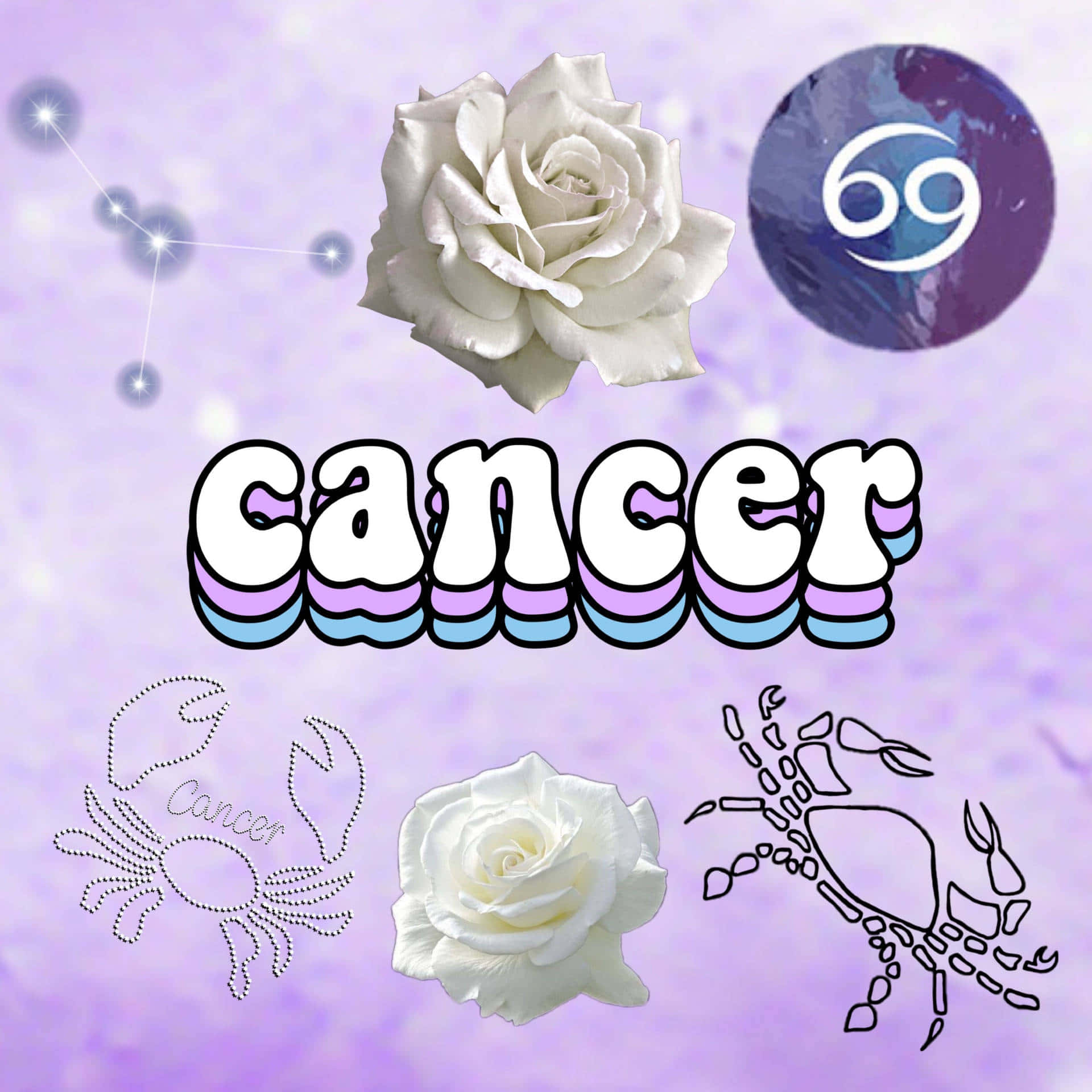 Cancer, zodiac sign, purple, Full HD Desktop Wallpaper