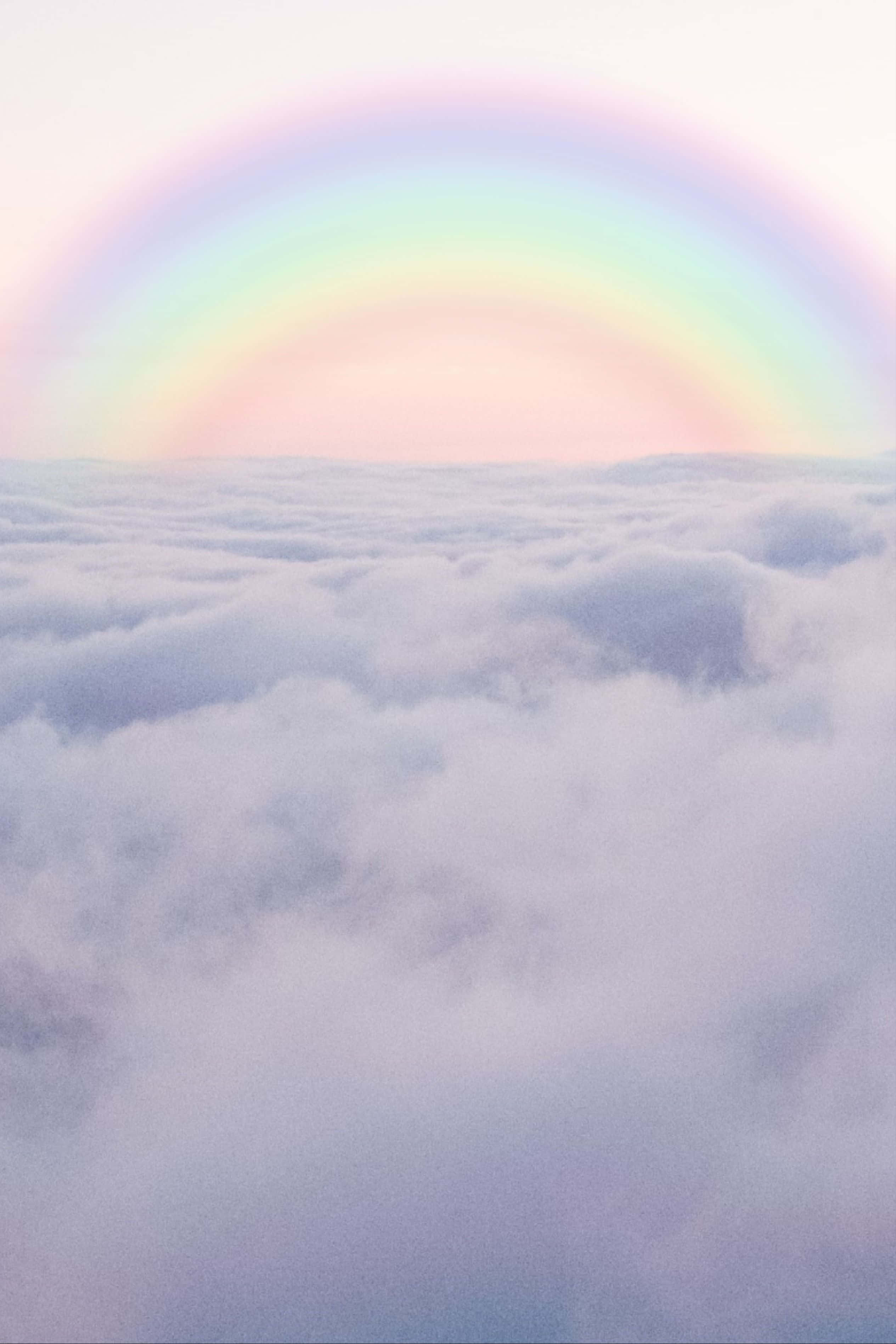 Pastel Rainbow, clouds, dreamy sky, 2K Phone Wallpaper