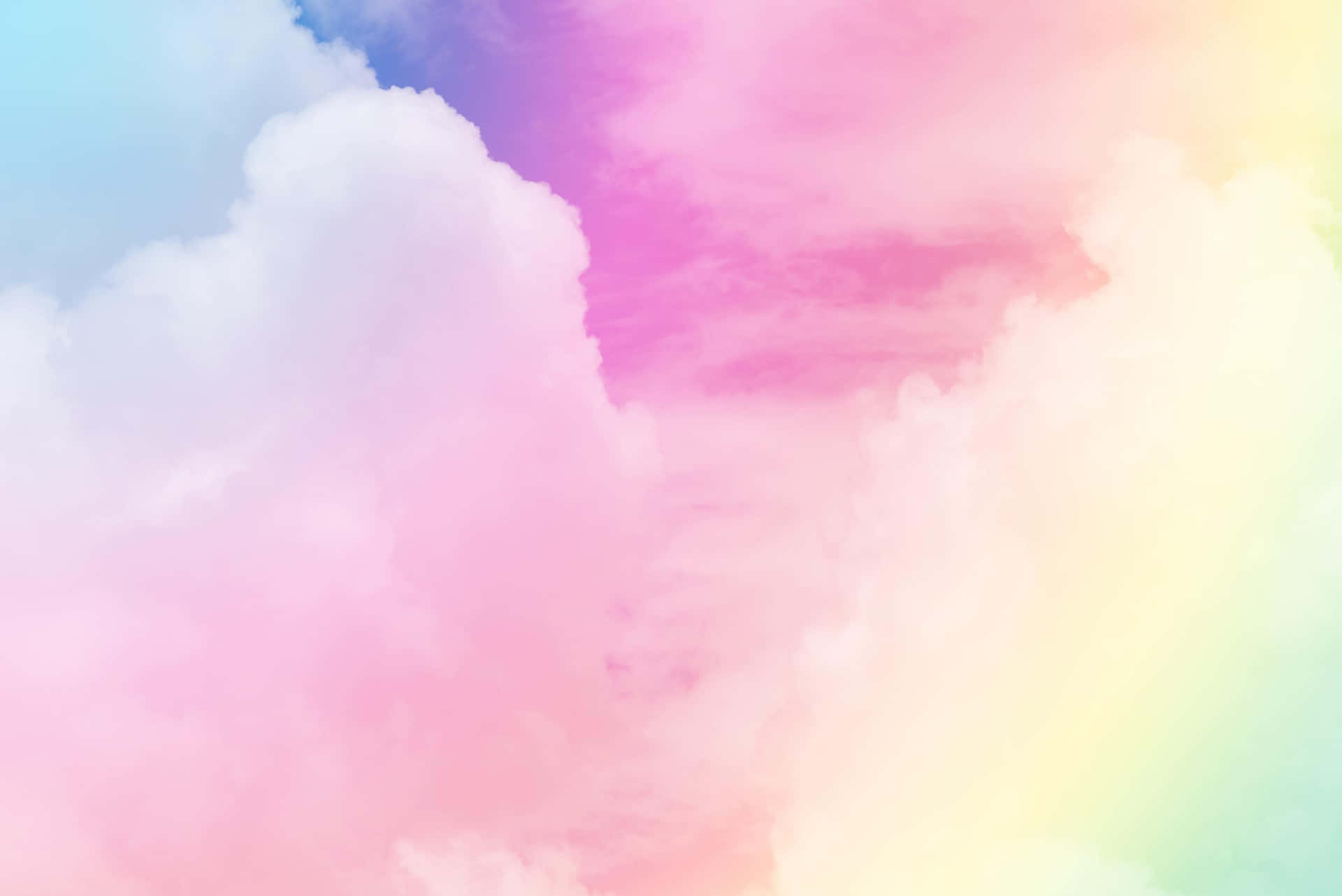 pastel rainbow clouds, dreamy sky, pink, Full HD Desktop Wallpaper