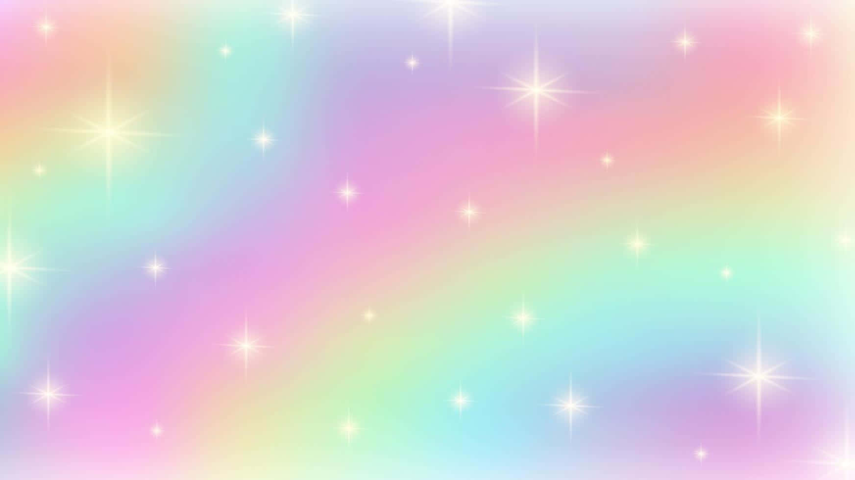 pastel rainbow, stars, gradient sky, HD Desktop Wallpaper