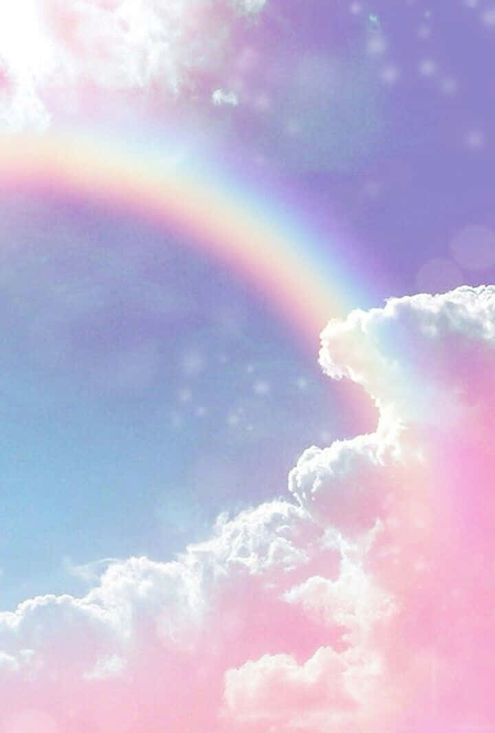 Pastel Rainbow iPhone, pastel rainbow, fluffy clouds, SD Phone Wallpaper