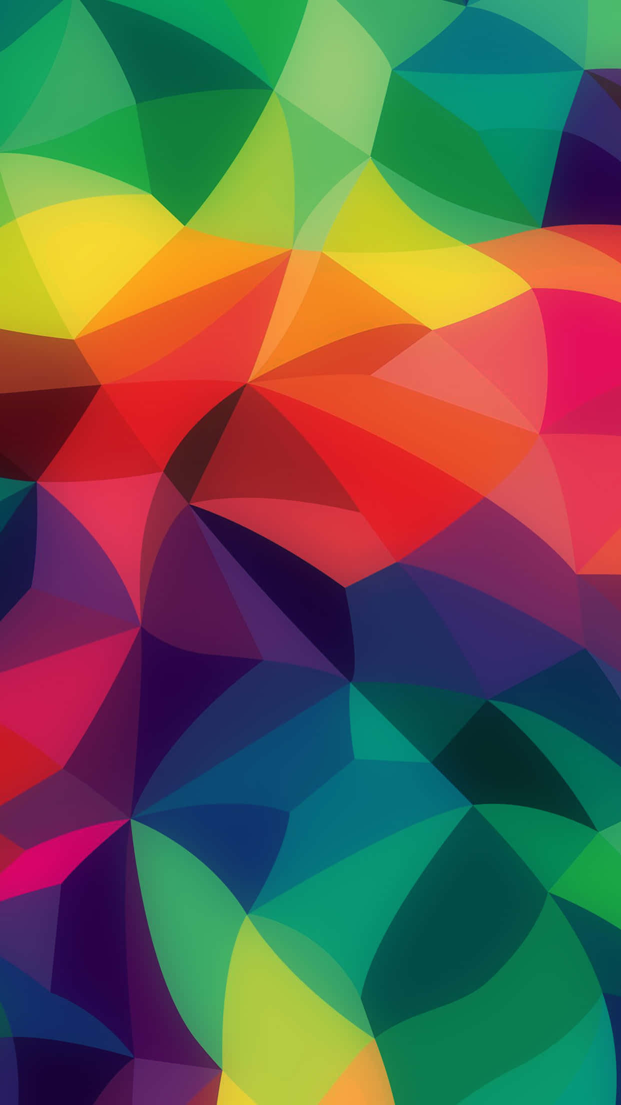 Pastel Rainbow iPhone, rainbow hues, polygonal shapes, Full HD Phone Wallpaper