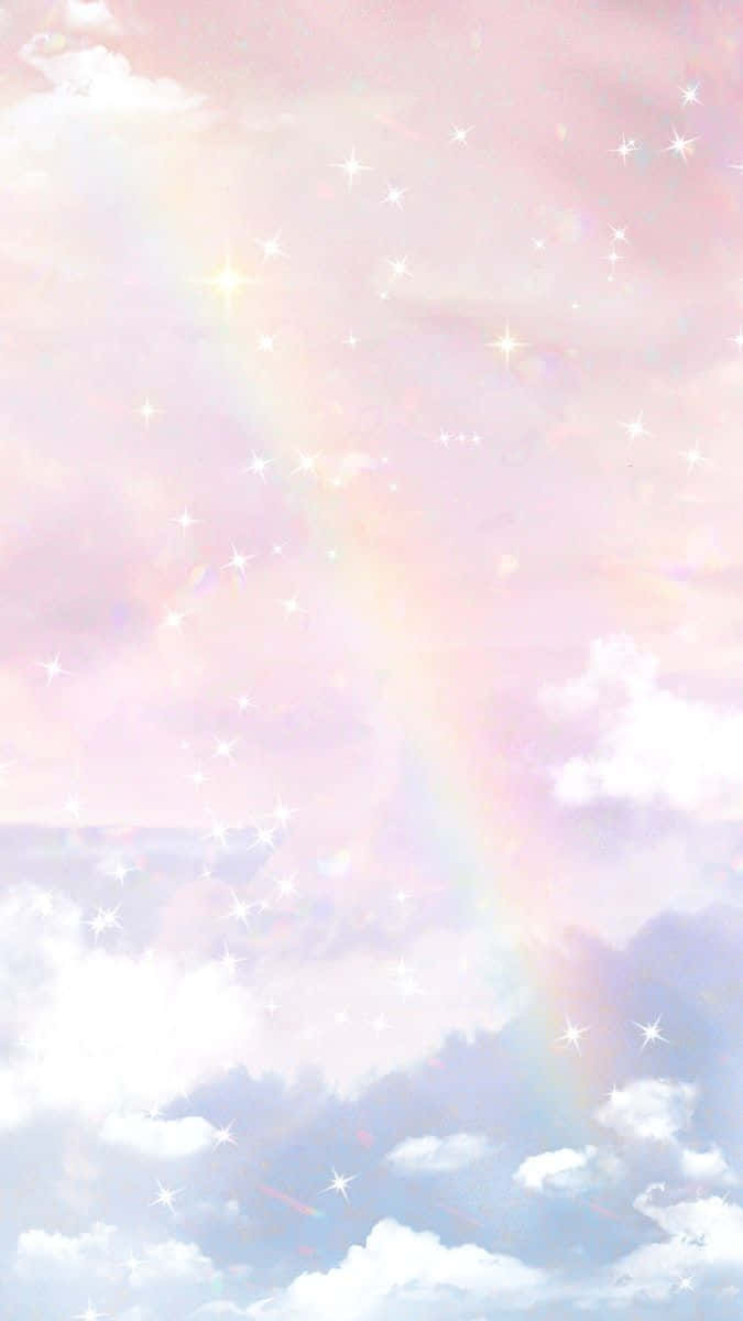 pastel rainbow iPhone, rainbow, clouds, SD Phone Wallpaper