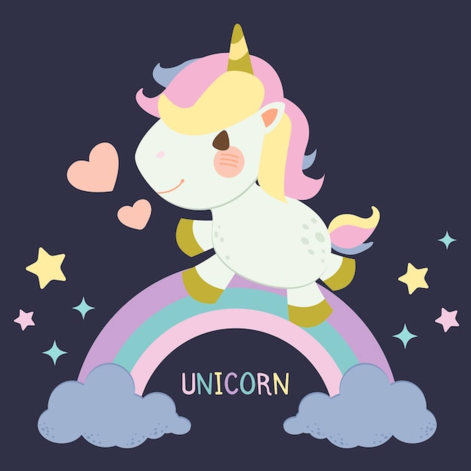 baby unicorn, rainbow mane, rainbow horn, Full HD Desktop Wallpaper