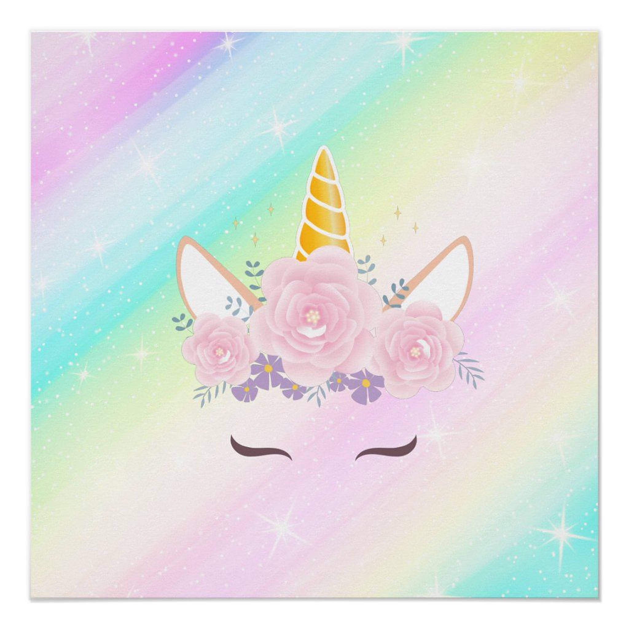 unicorn, floral crown, pastel rainbow, Full HD Desktop Wallpaper