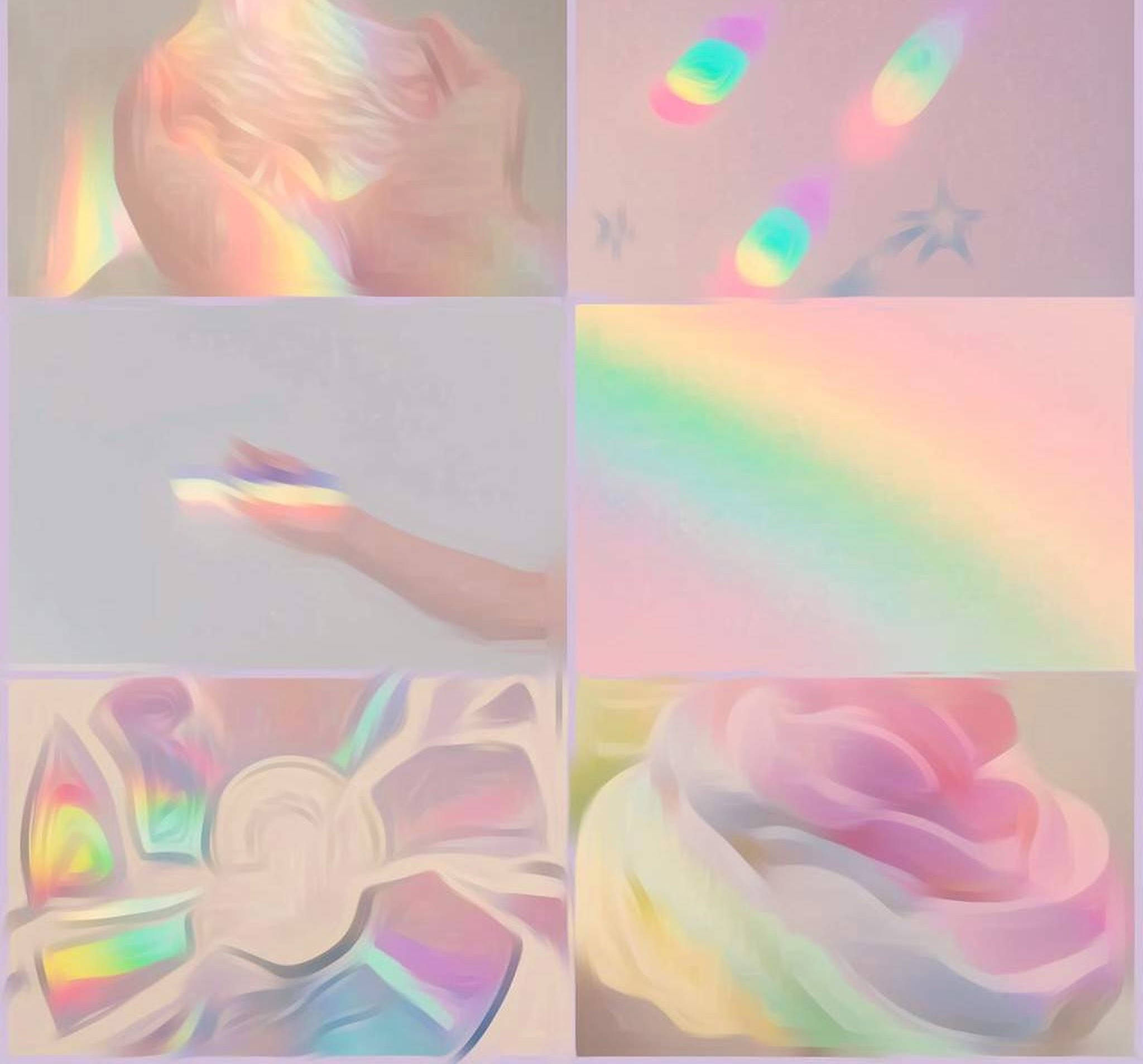 pastel rainbow, iridescent pastel hues, abstract shapes, Full HD Desktop Wallpaper