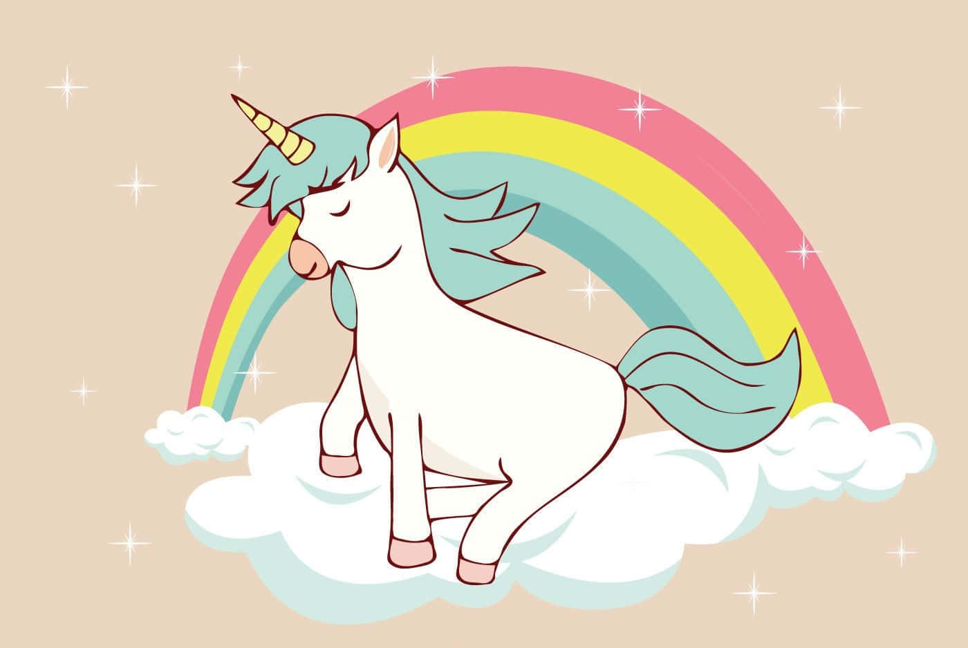 kawaii rainbow, teal mane, vibrant rainbow, HD Desktop Wallpaper